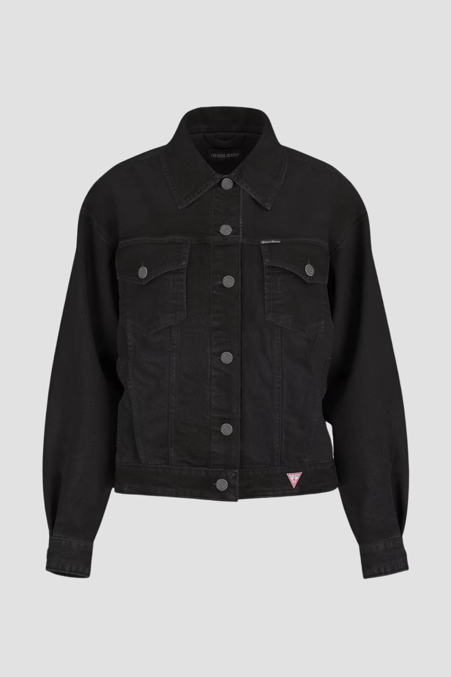 Женская черная джинсовая куртка Guess Jeans W4BN56.D5E83;GJUV