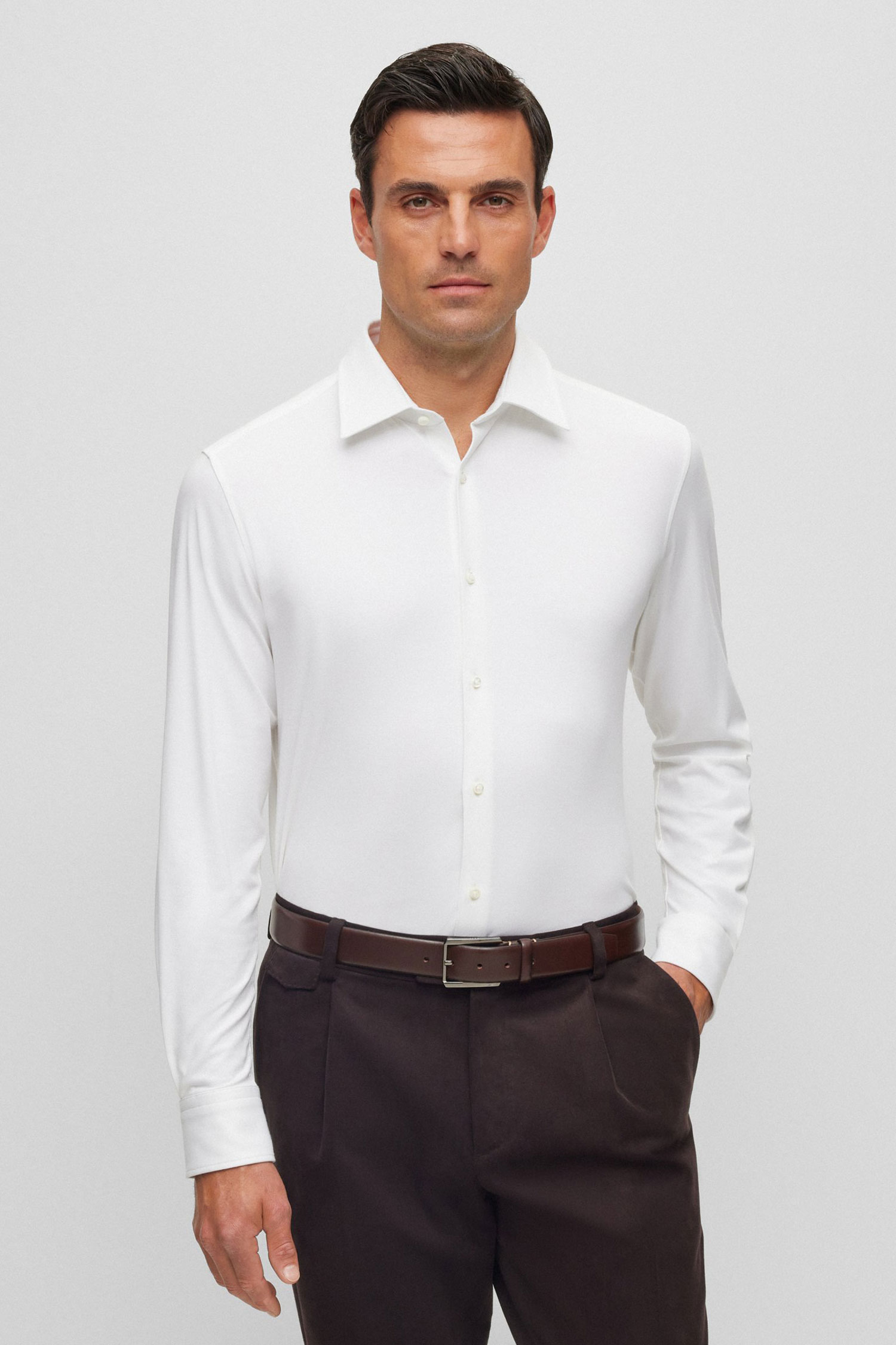 Мужская белая рубашка BOSS 50496915;100