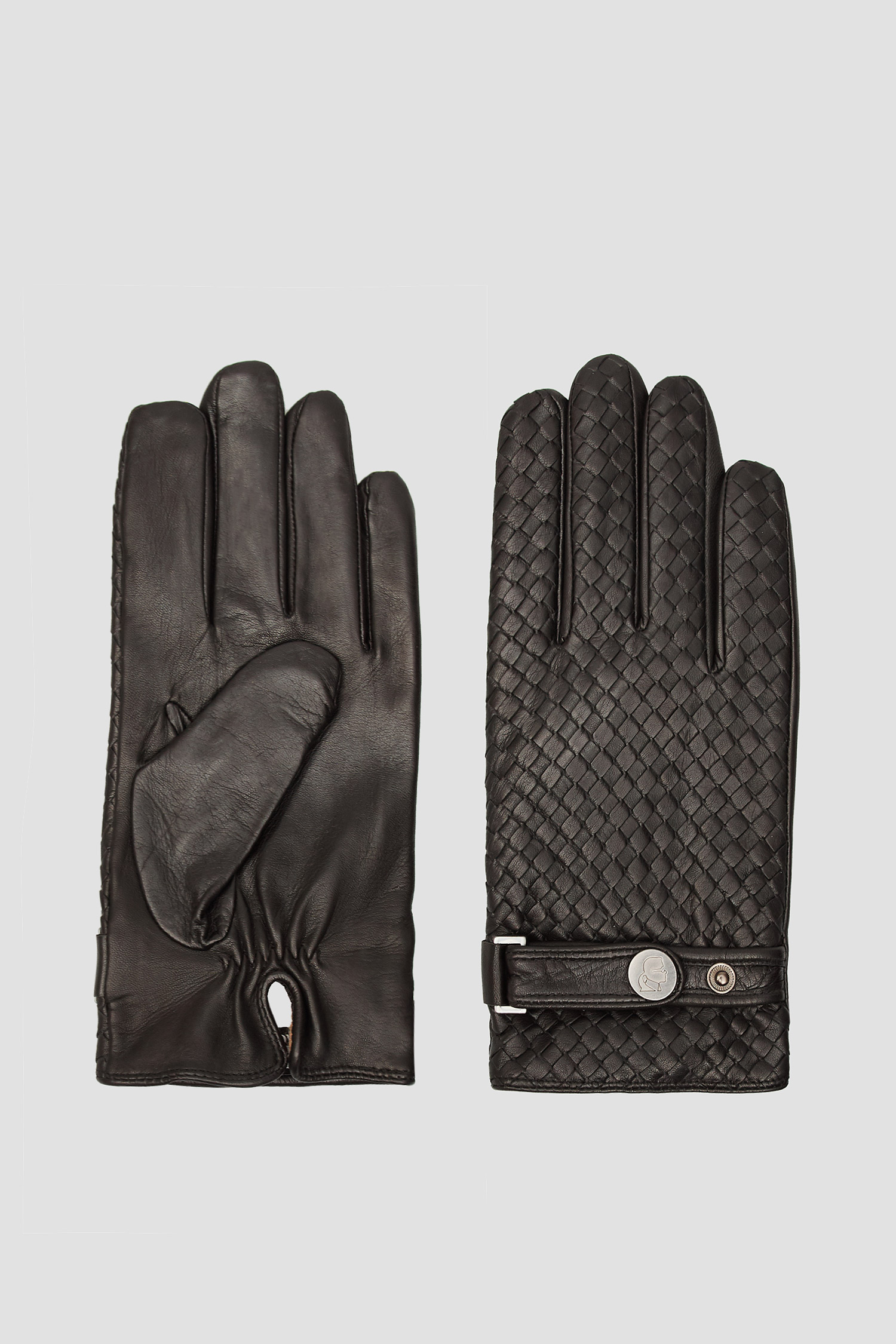 Мужские черные кожаные перчатки Karl Lagerfeld 512440.815400;990