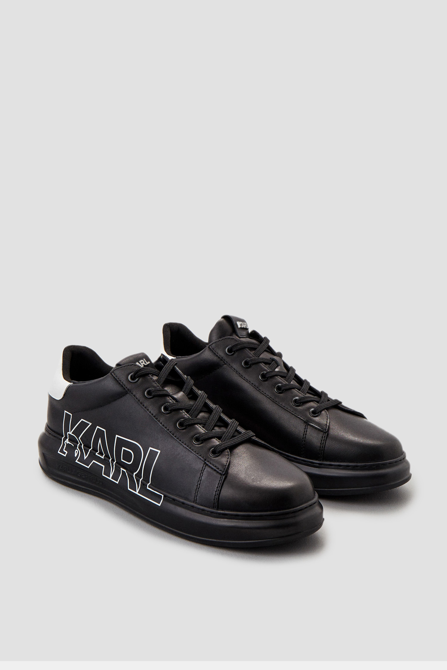 Мужские черные кожаные сникерсы Karl Lagerfeld 500470.855091;990