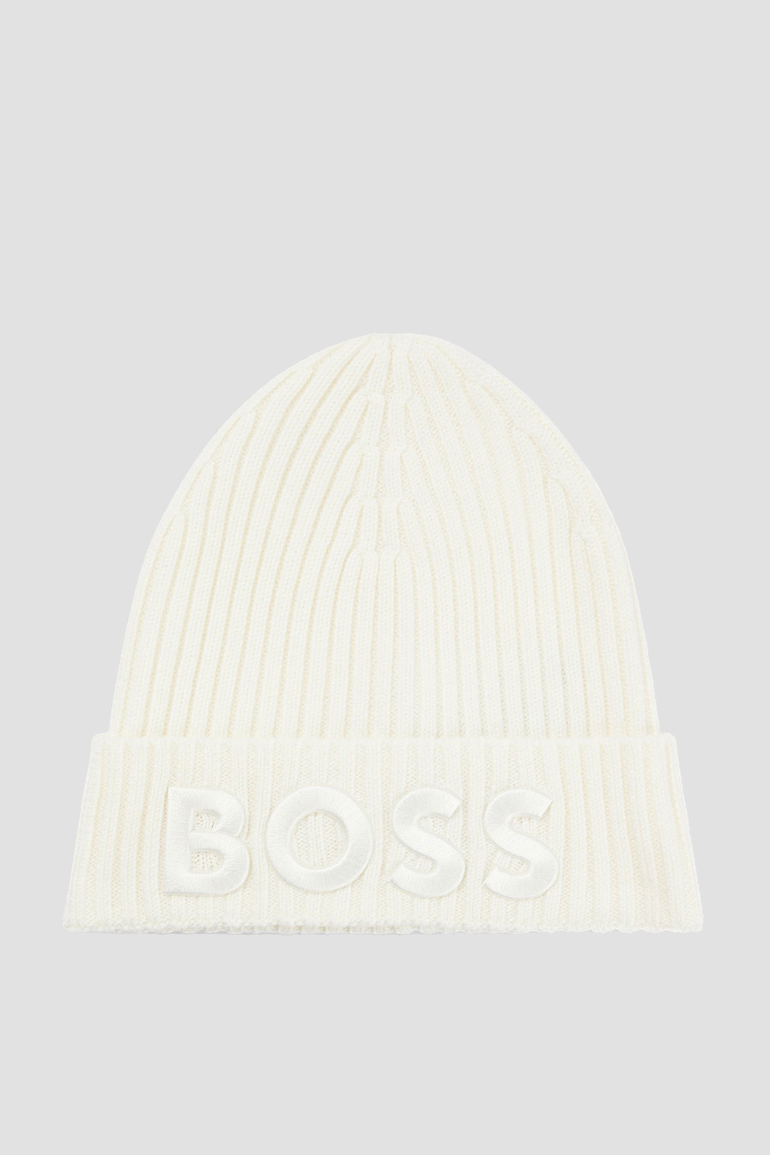 Женская белая шерстяная шапка BOSS 50497815;118