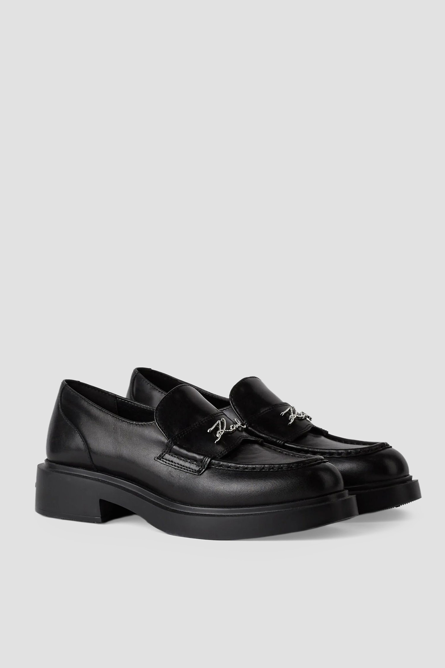 Жіночі чорні шкіряні лофери Karl Lagerfeld KL41213;000