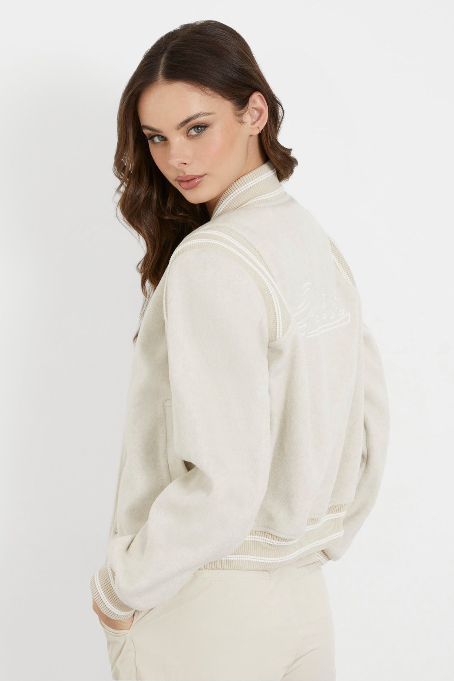 Женский бежевый бомбер Guess W4RL45.WFWS2;F14X