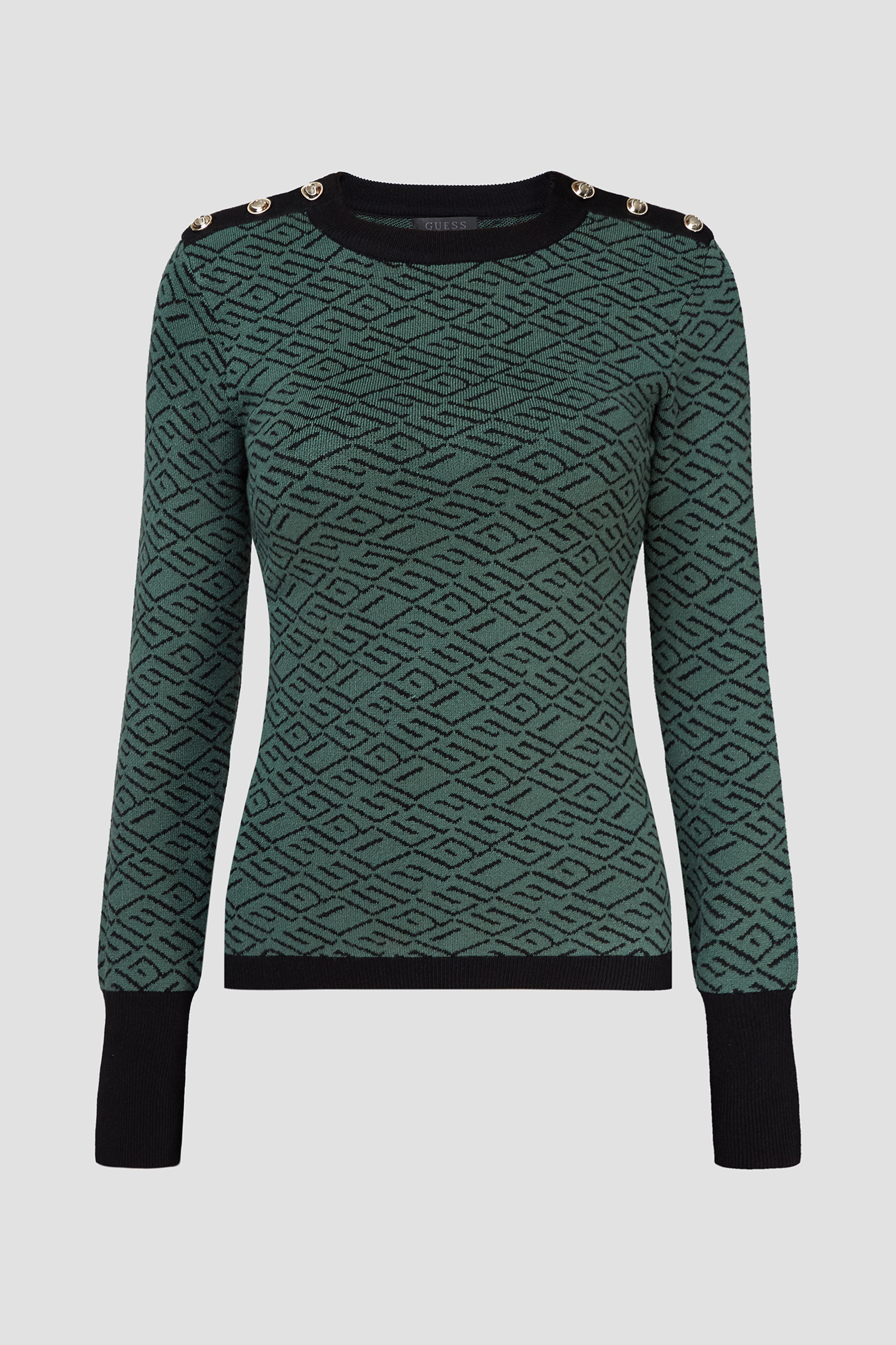 Жіночий зелений джемпер з візерунком Guess W1BR55.Z1091;P84Z