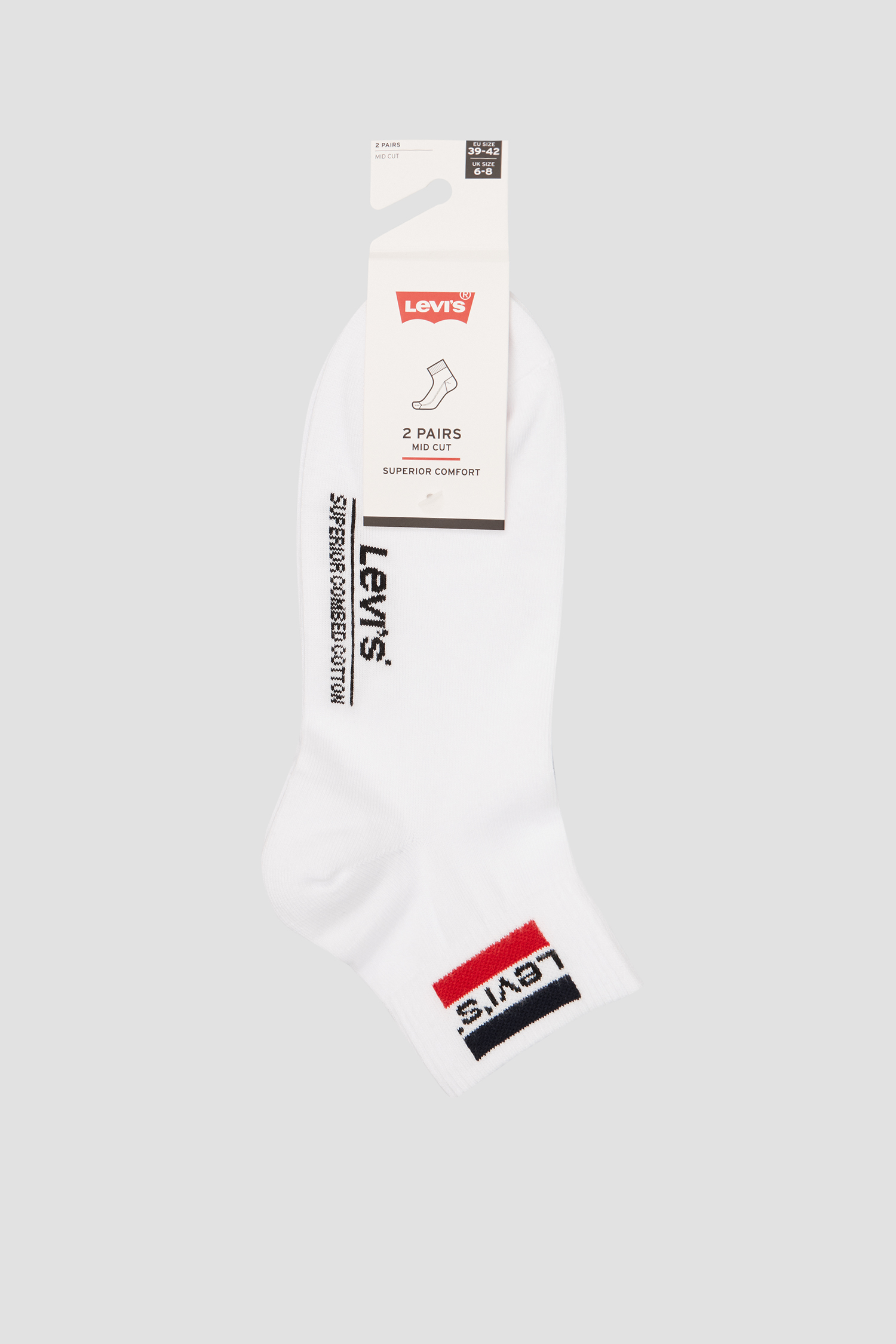 Белые носки для подростков (2 пары) Levi’s® 903014001;005