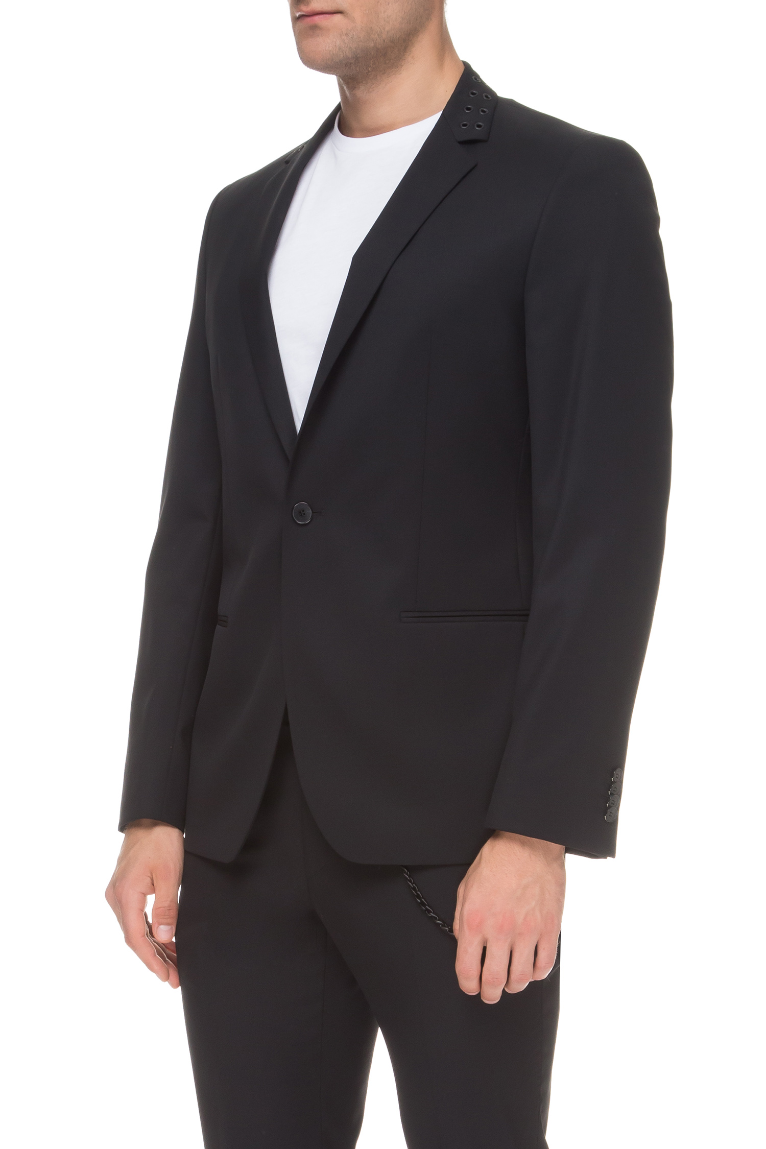 Мужской черный шерстяной пиджак Karl Lagerfeld 592083.155231;990