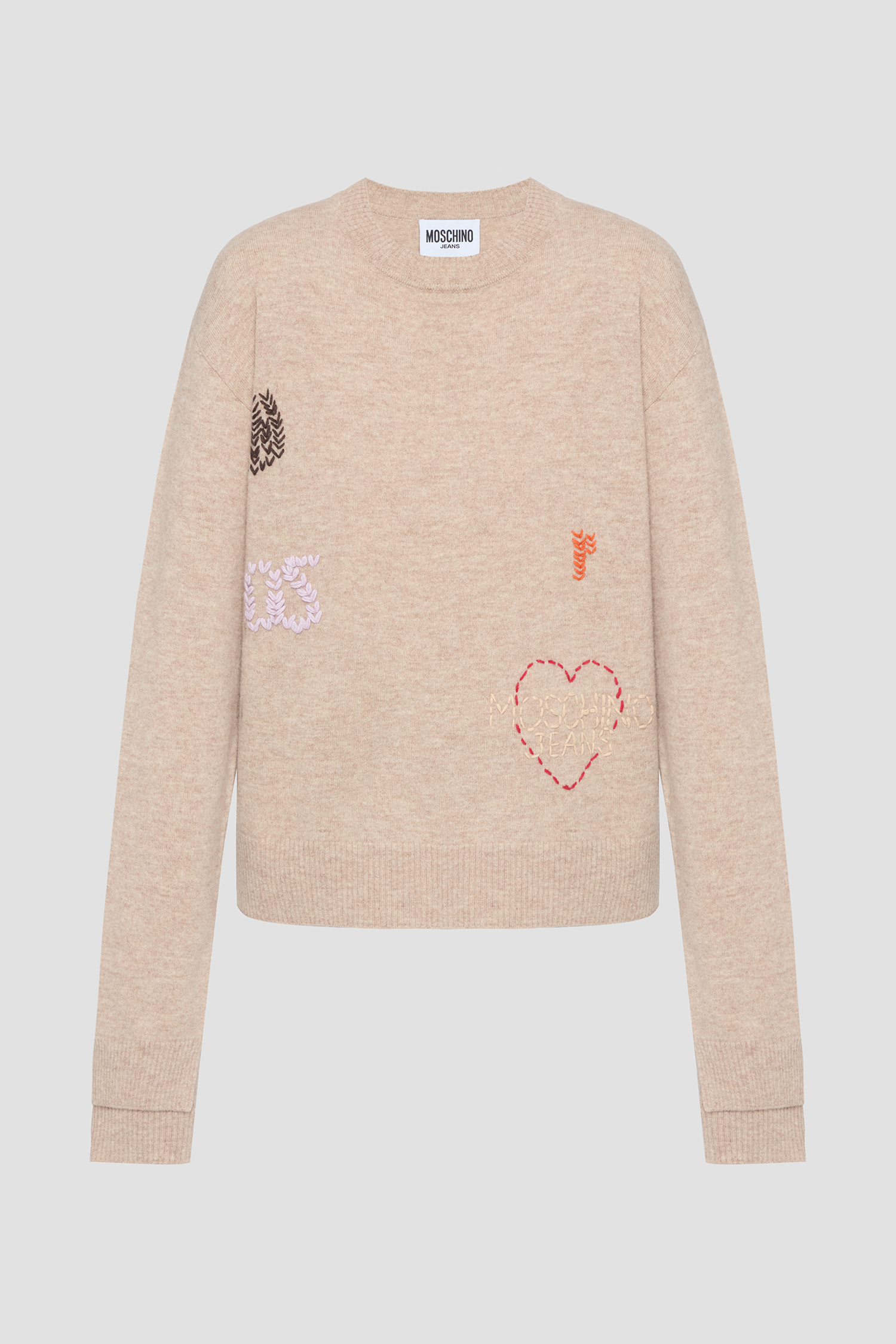 Женский бежевый шерстяной джемпер Moschino A0932.8206;1019
