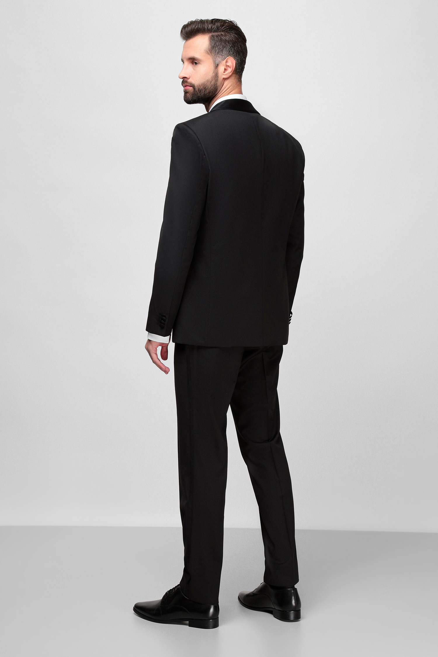 Чоловічий чорний вовняний костюм (піджак, брюки) BOSS 50379909К;001