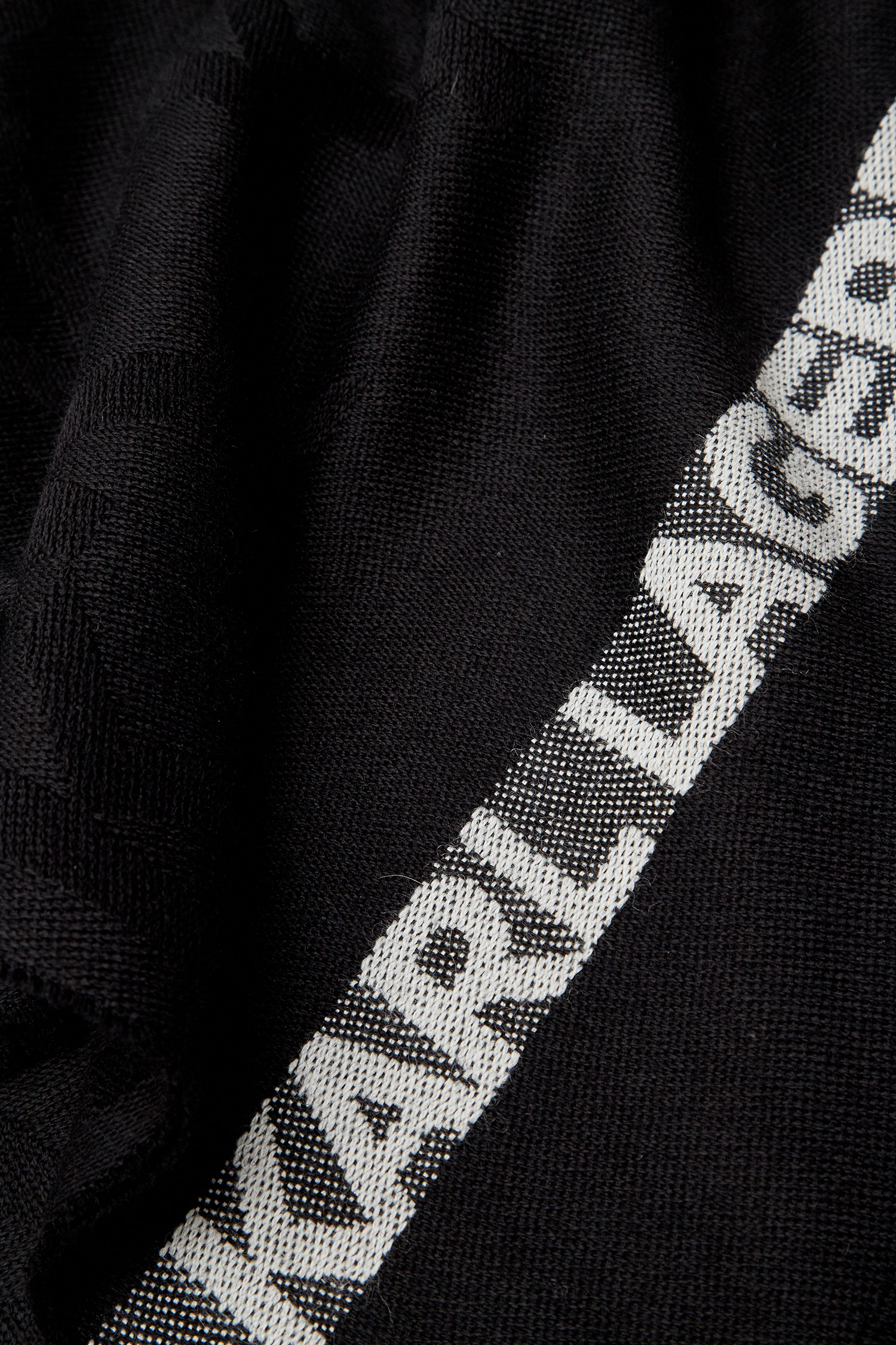 Мужской черный шерстяной шарф с узором Karl Lagerfeld 534135.805001;990