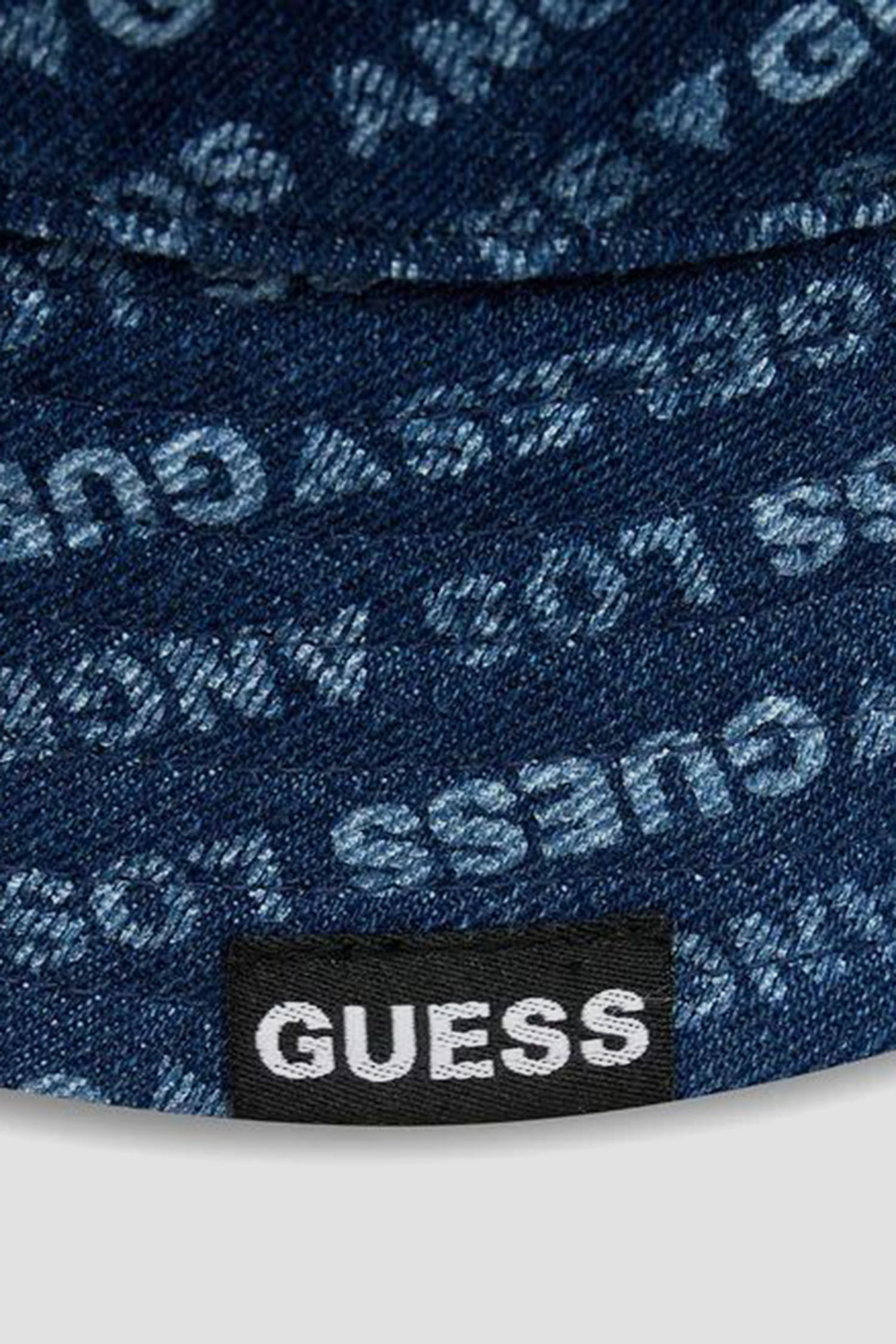 Мужская темно-синяя джинсовая панама с узором Guess AM9368.COT01;BLU