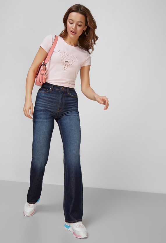 Женская розовая футболка Guess W2GI31.KA0Q1;G6K9 — Ultrashop