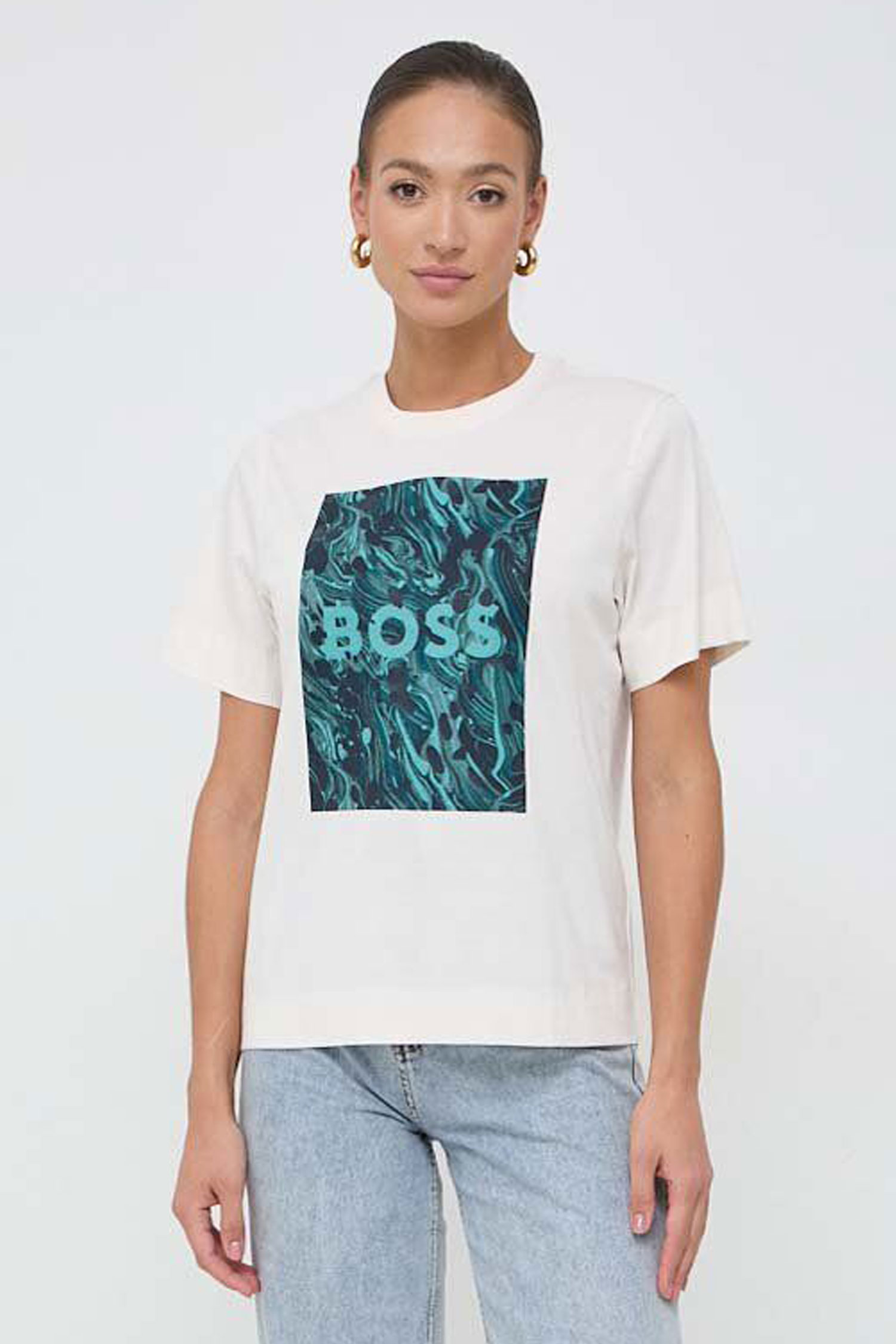 Женская белая футболка BOSS 50517678;118