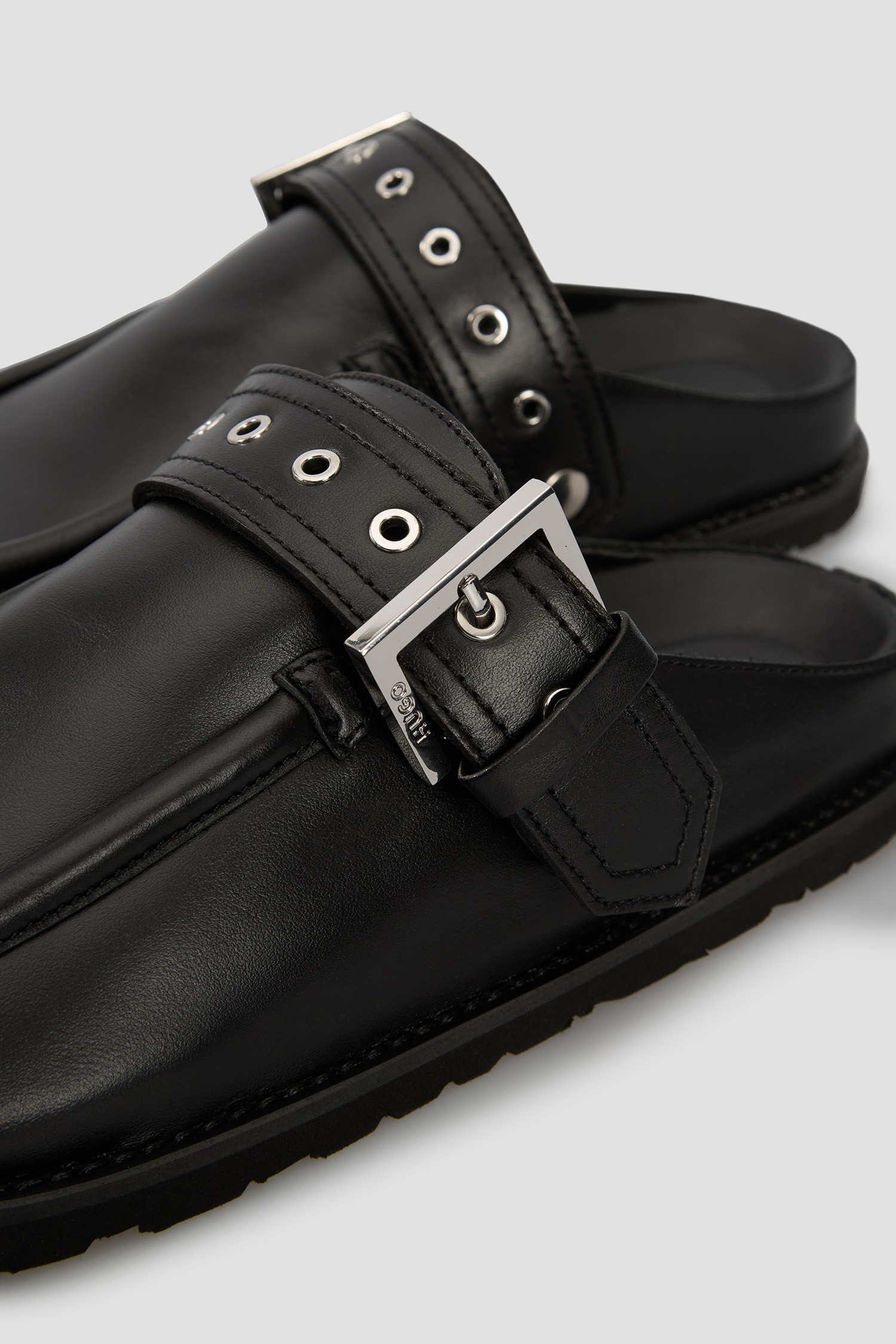 Женские черные кожаные клоги HUGO 50538601;001