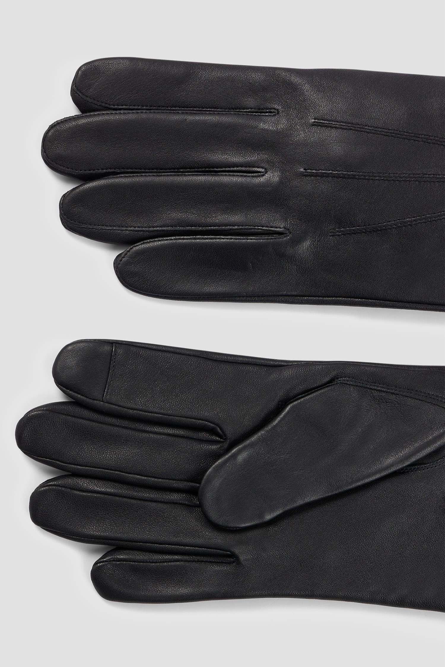 Мужские черные кожаные перчатки HUGO 50497086;001