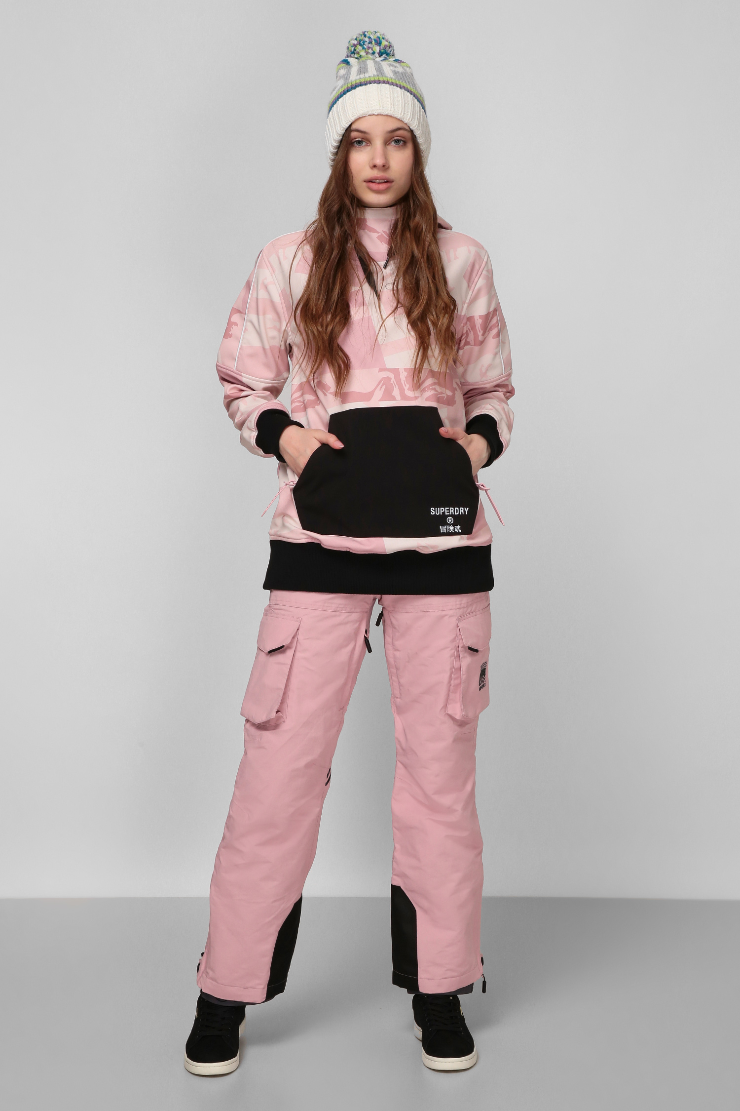 Розовое худи с узором для девушек SuperDry WS110011A;10R