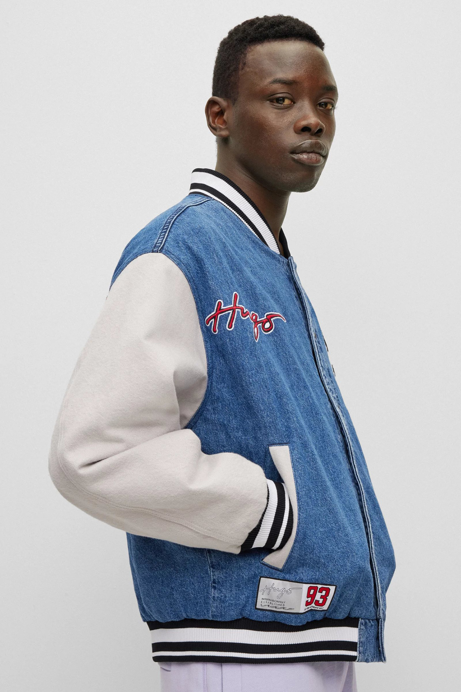 Мужской синий джинсовый бомбер HUGO 50489978;433