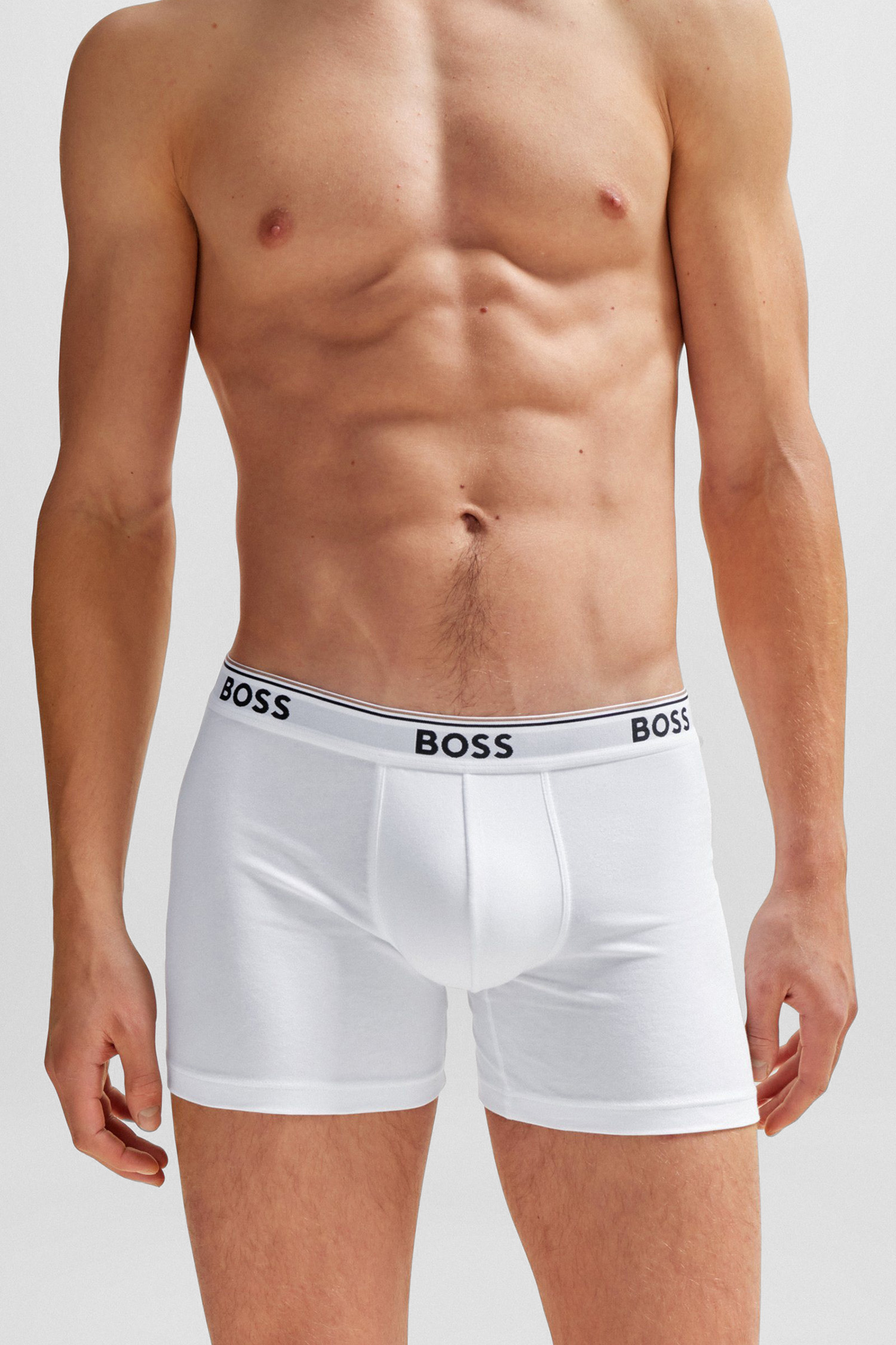 Чоловічі білі боксери (3 шт) BOSS 50475282;100