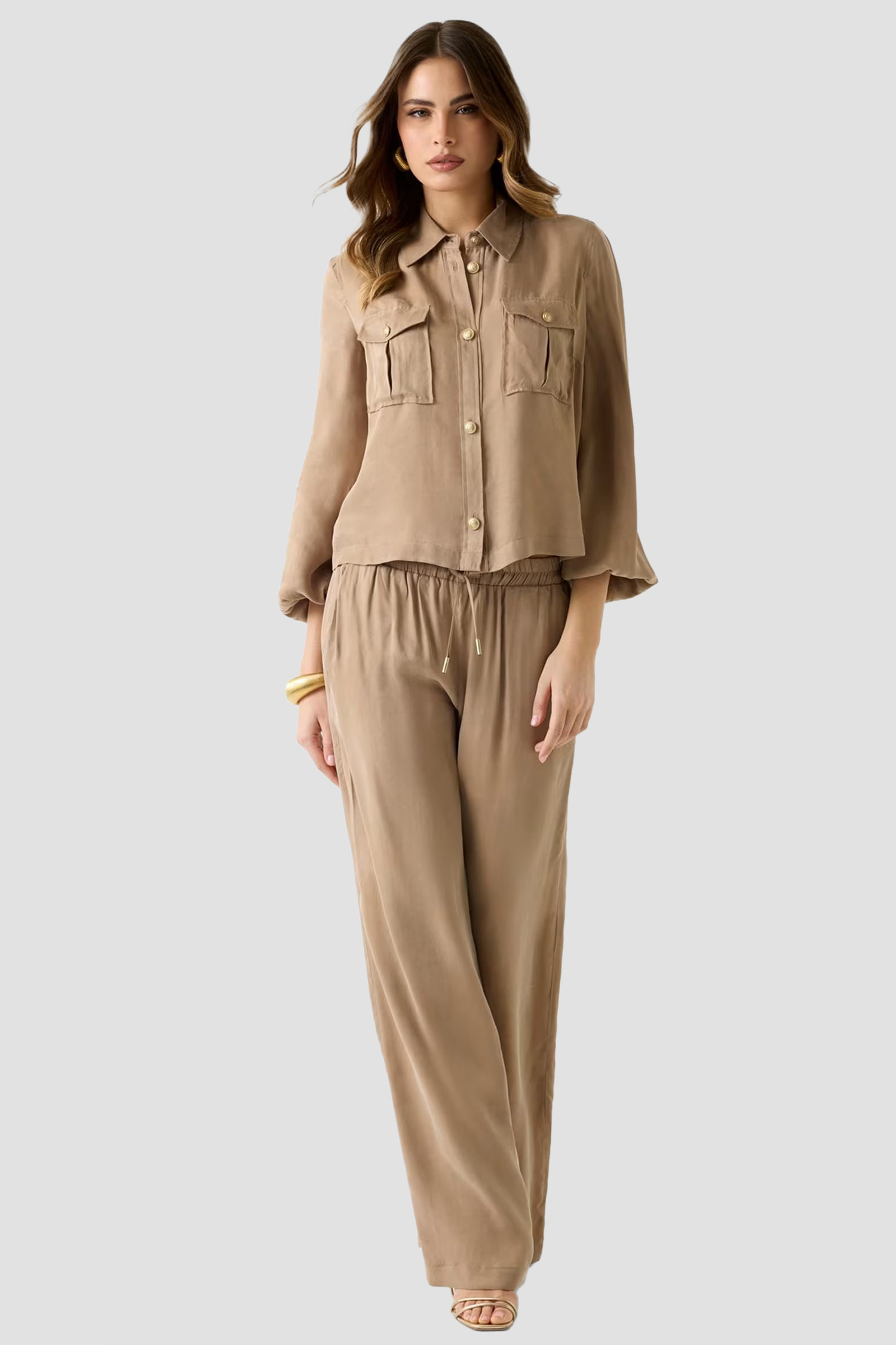 Жіночі бежеві брюки Guess W6GB07.W1781;G1DQ