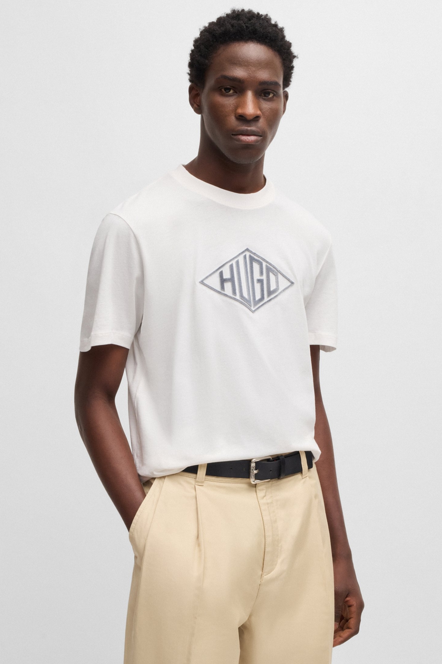 Мужская белая футболка HUGO 50534934;102