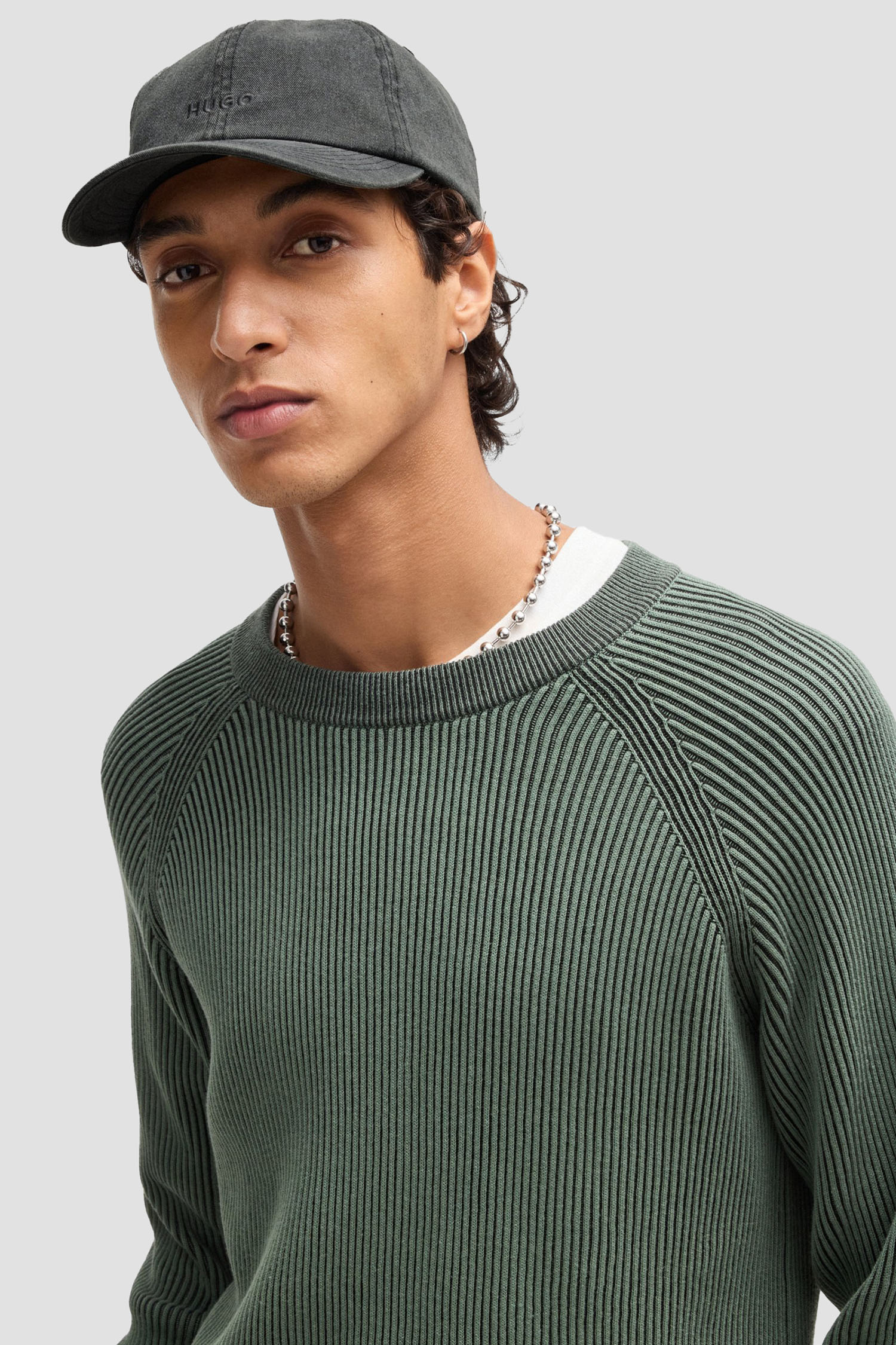 Чоловіча сіра джинсова кепка HUGO 50533423;001