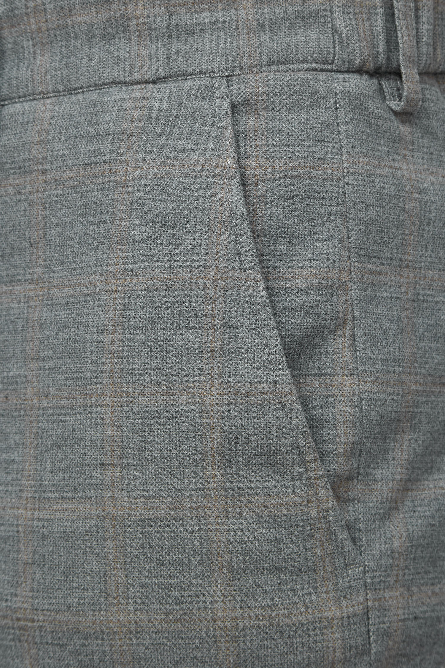 Мужские серые шерстяные брюки в клетку BOSS 50501867;041