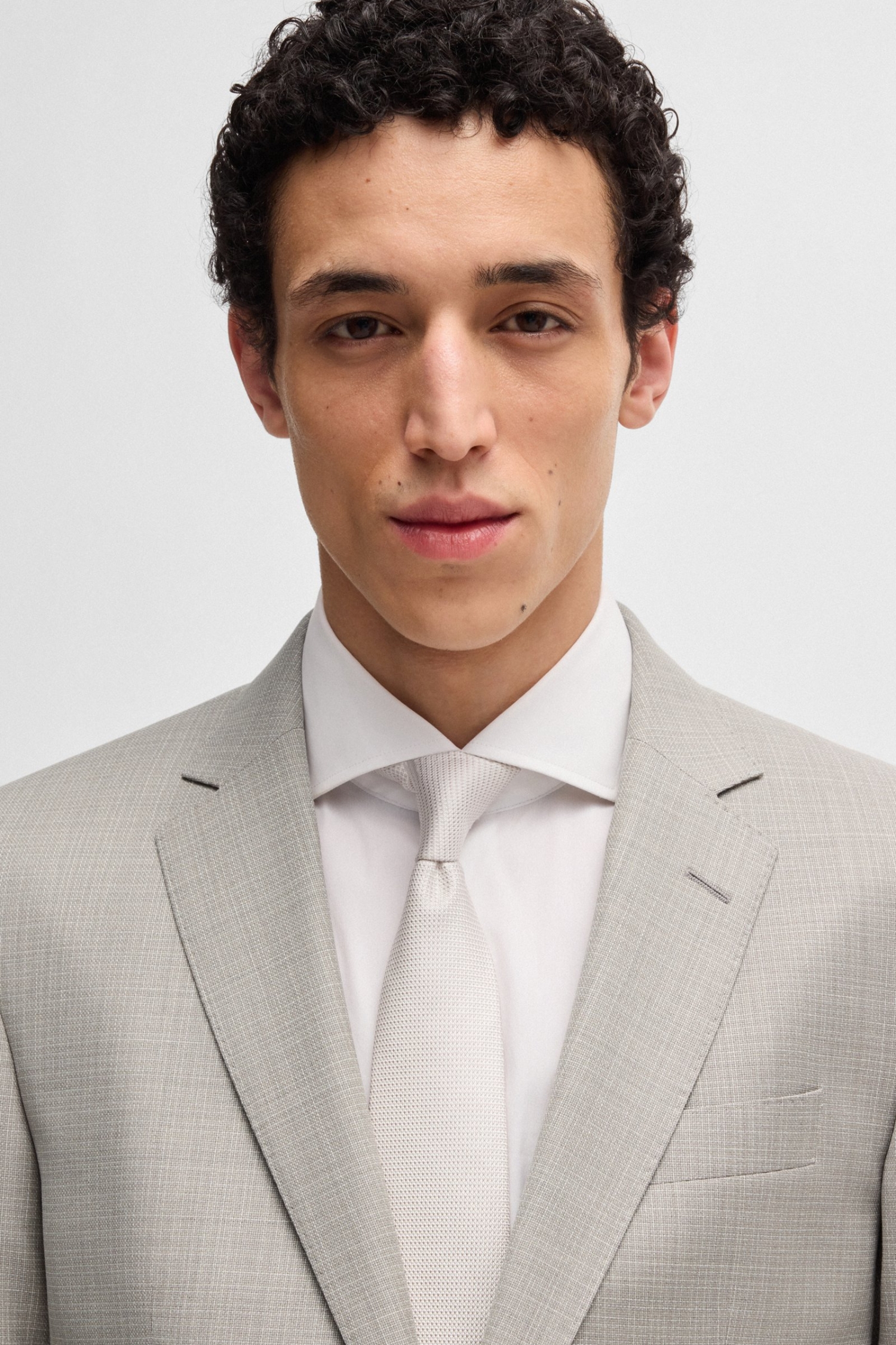 Чоловічий бежевий вовняний костюм (піджак, брюки) BOSS 50540973;275