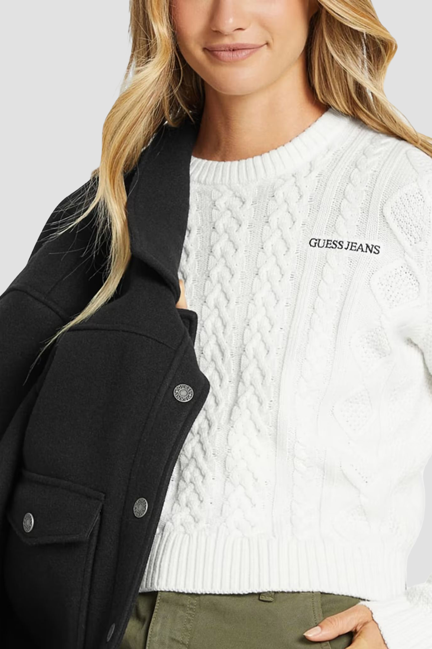 Женский белый джемпер Guess Jeans W4BR13.Z3HN2;G293