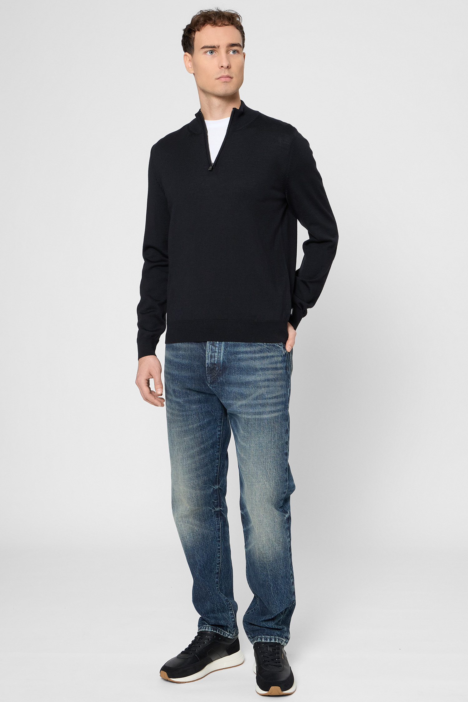 Чоловіча чорна вовняна кофта BOSS 50528300;001