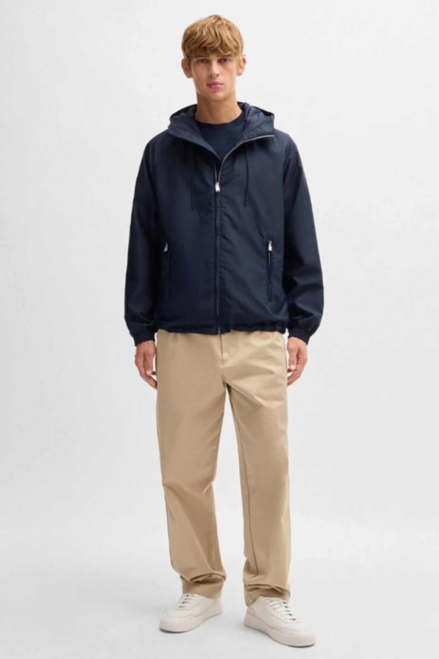 Мужская темно-синяя ветровка с узором BOSS 50535482;404