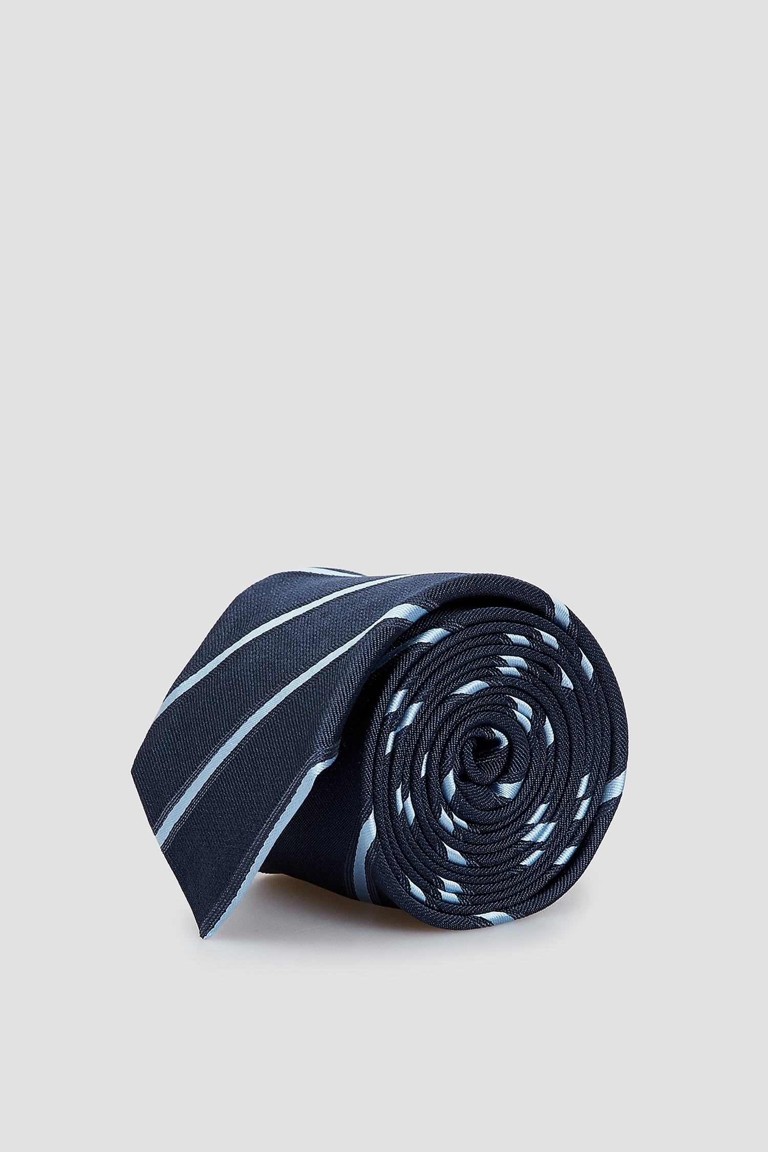 Мужской темно-синий шелковый галстук в полоску BOSS 50433657;408