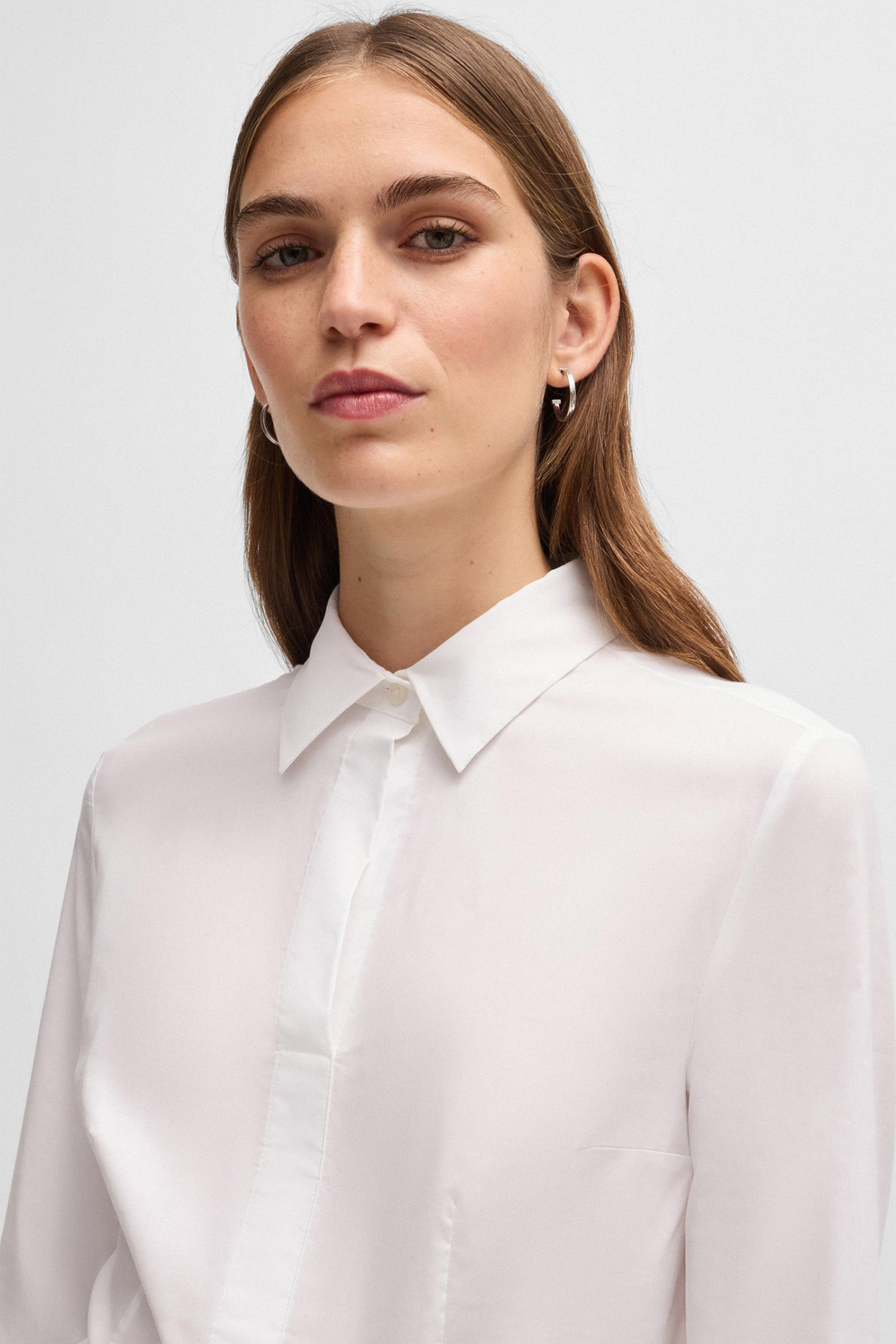 Жіноча біла сорочка BOSS 50499433;100