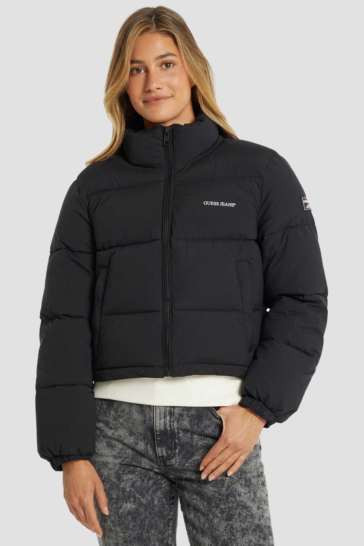 Жіноча чорна куртка Guess Jeans W4BL20.WGII2;JBLK