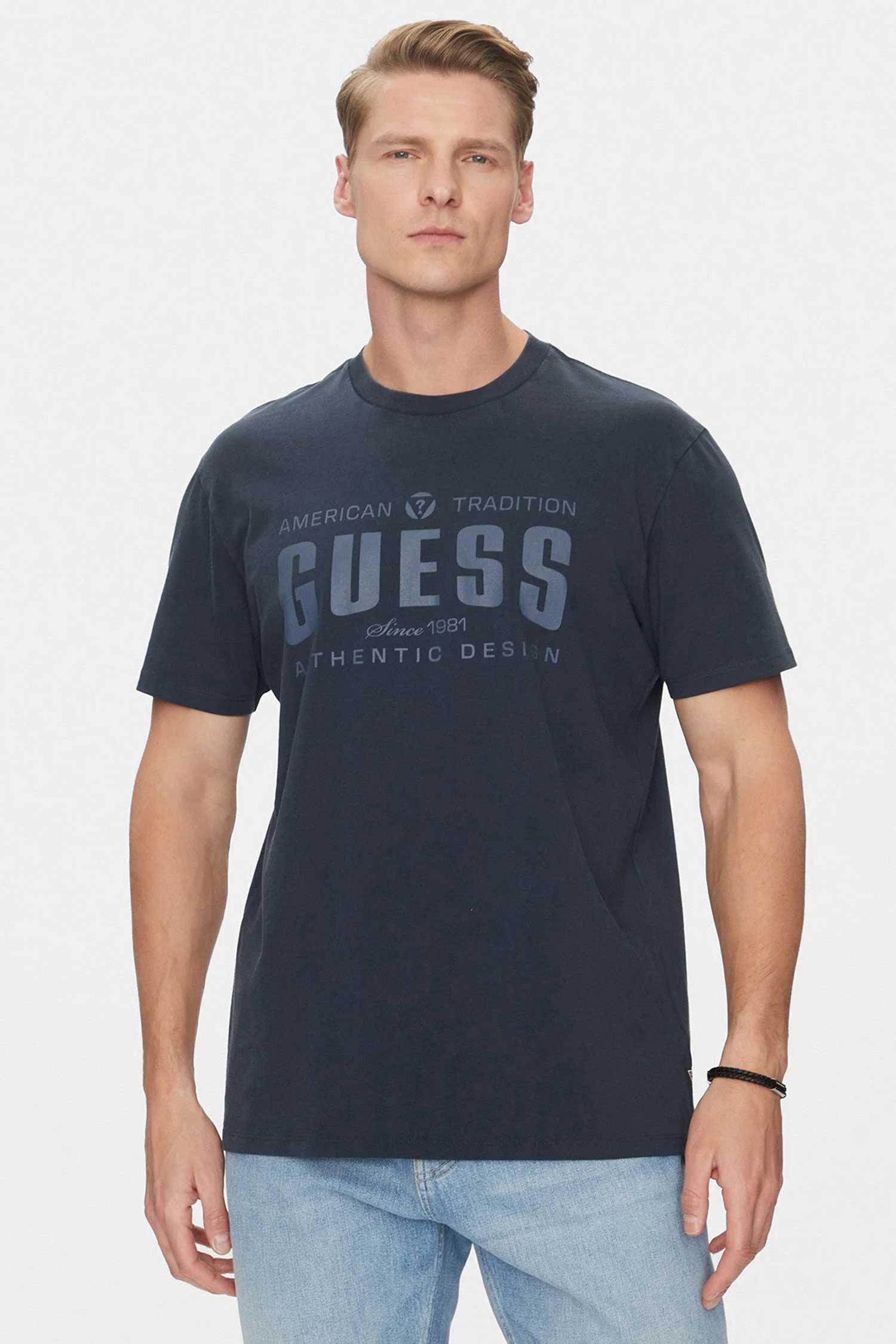 Чоловіча темно-синя футболка Guess M5GI27.KBW41;F73J