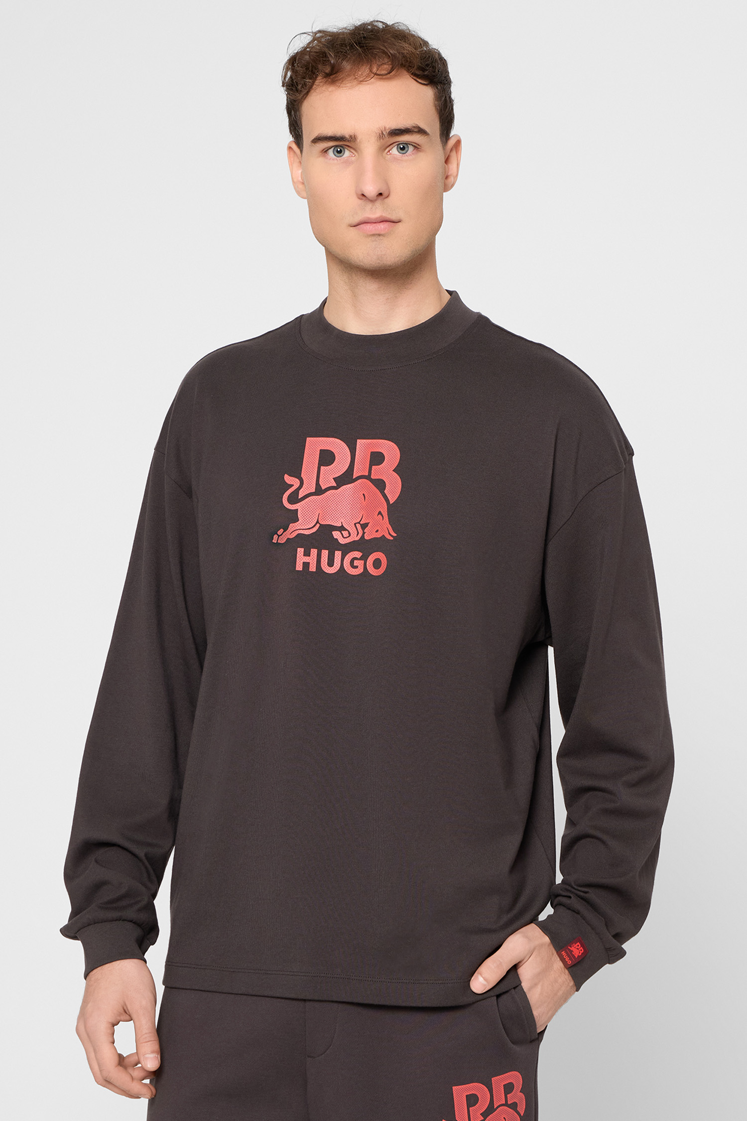 Мужской темно-коричневый свитшот HUGO x RB HUGO 50551830;205