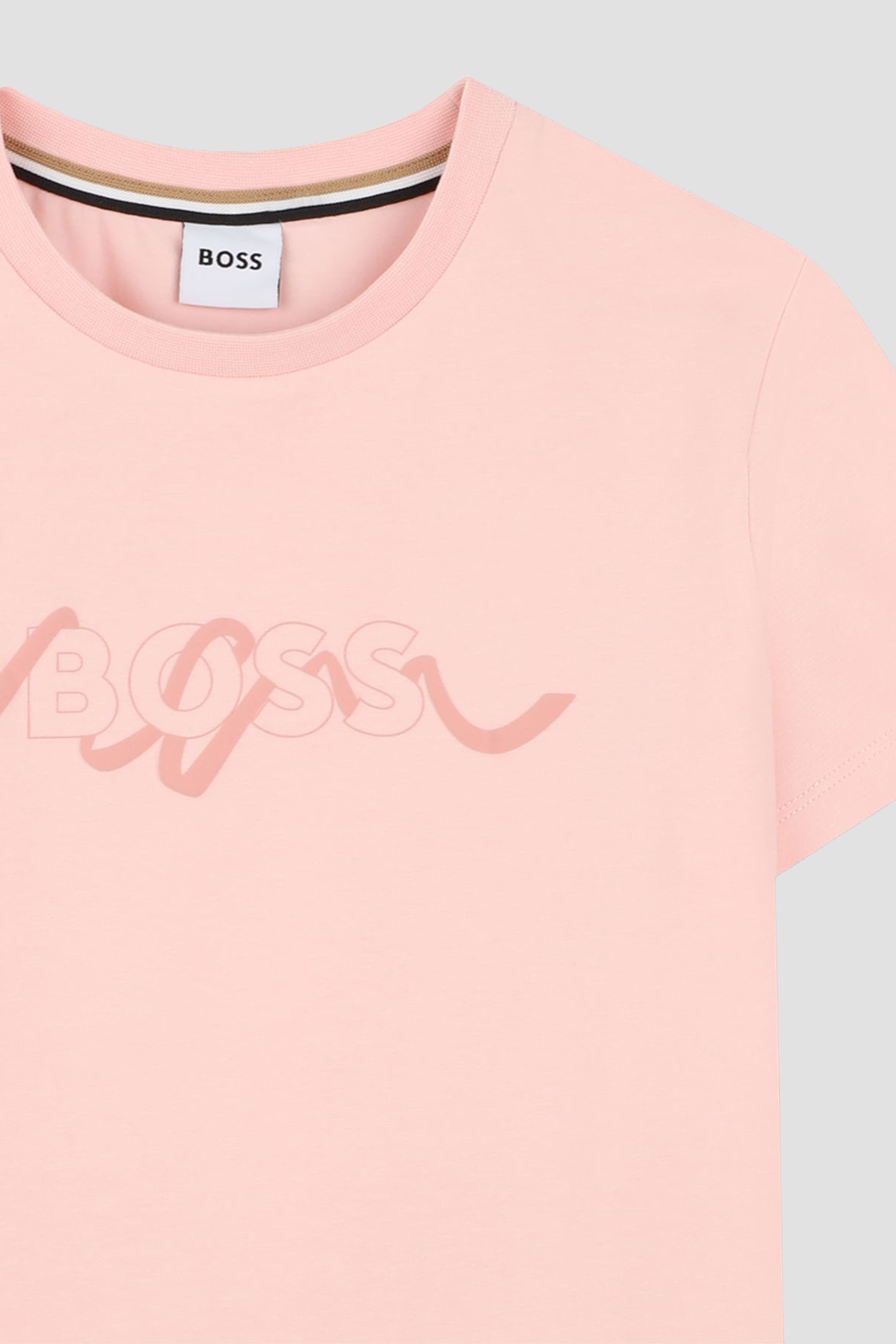Детская розовая футболка BOSS kids J53027;471