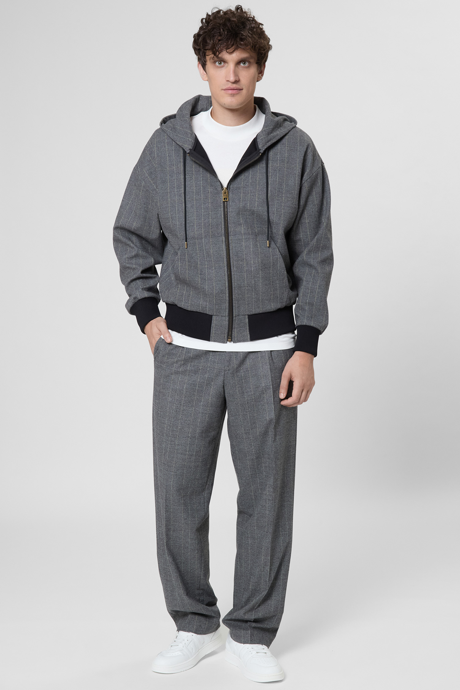 Мужская серая куртка в клетку HUGO 50544678;030