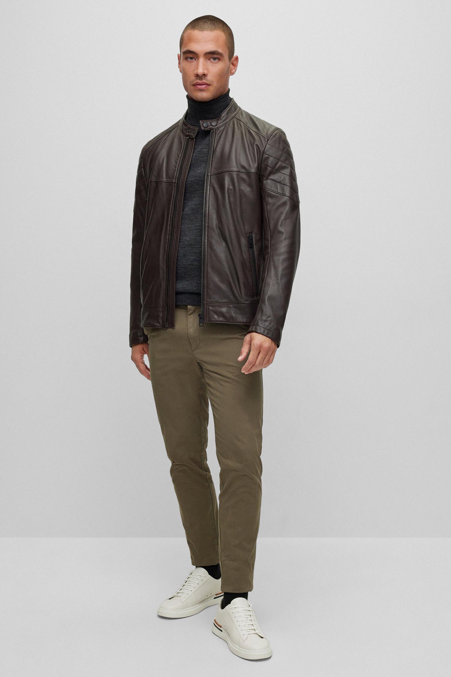 Мужской темно-серый шерстяной гольф BOSS 50468262;002