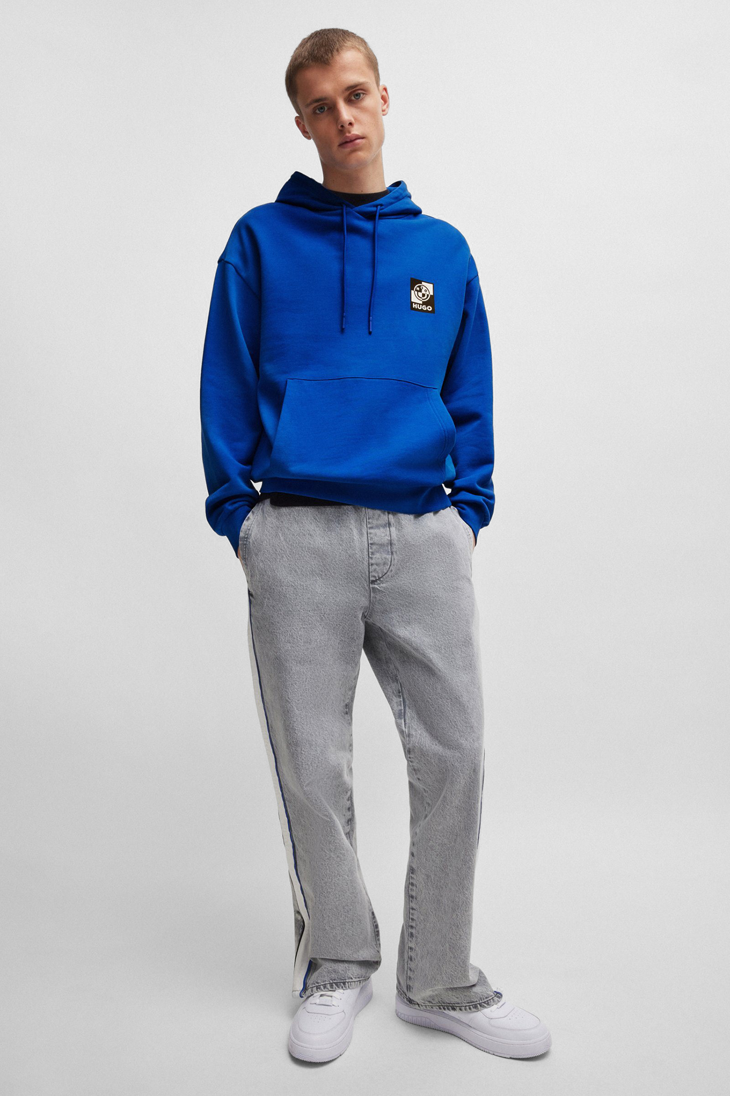 Мужское синее худи HUGO BLUE 50523571;493