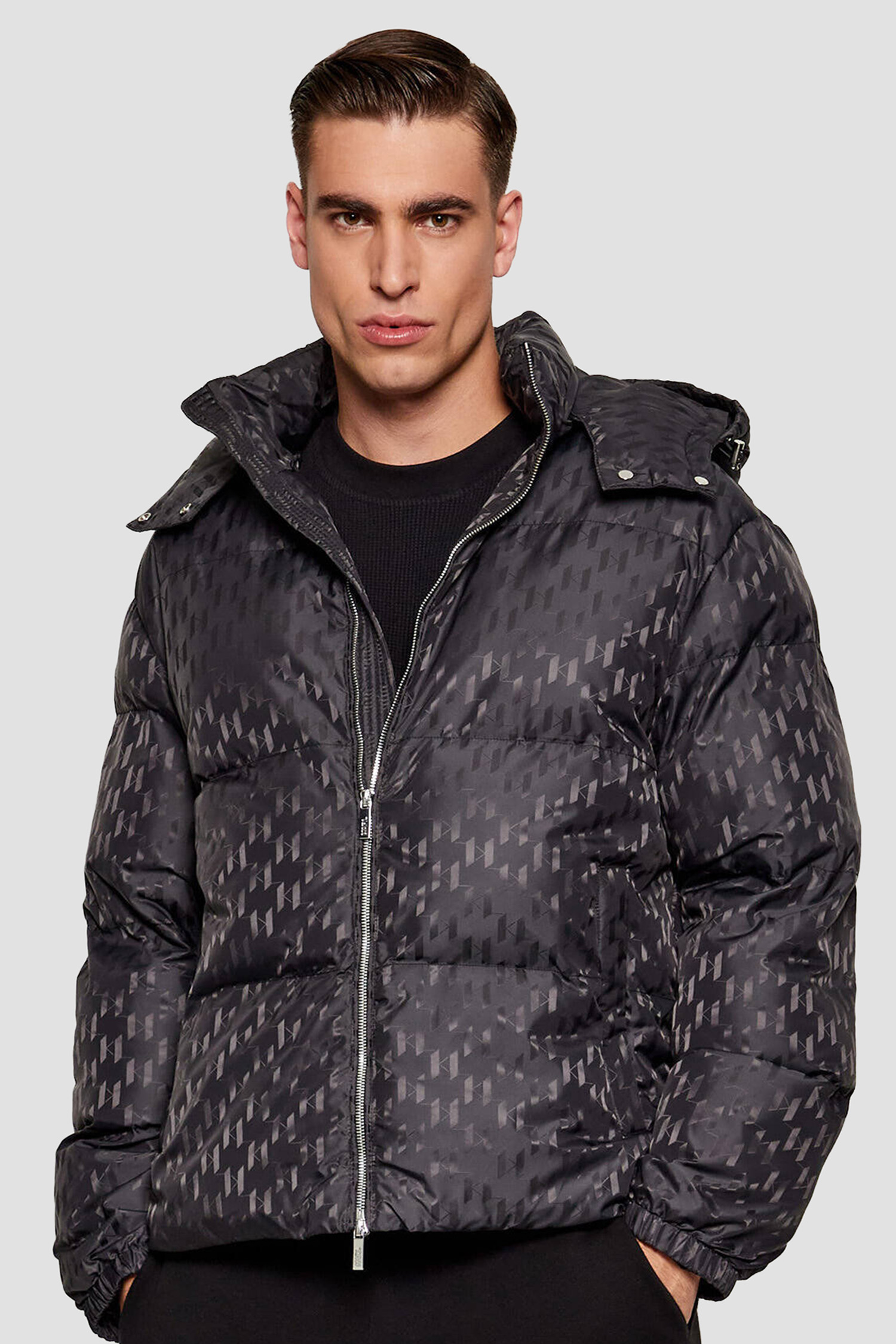Мужская черная куртка с узором Karl Lagerfeld 554504.505016;990