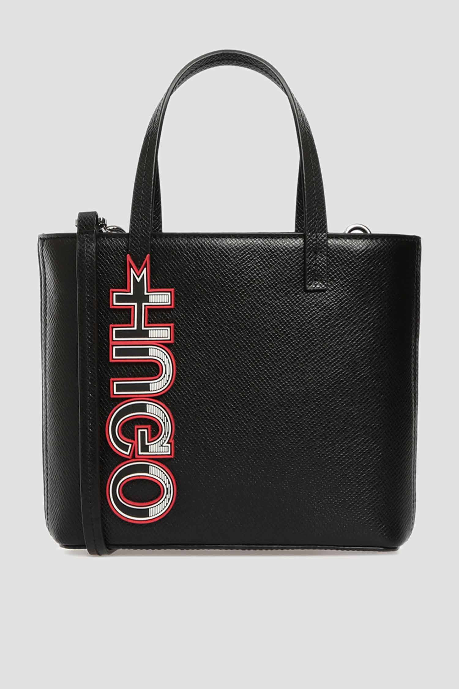 Женская черная кожаная сумка HUGO 50424232;002