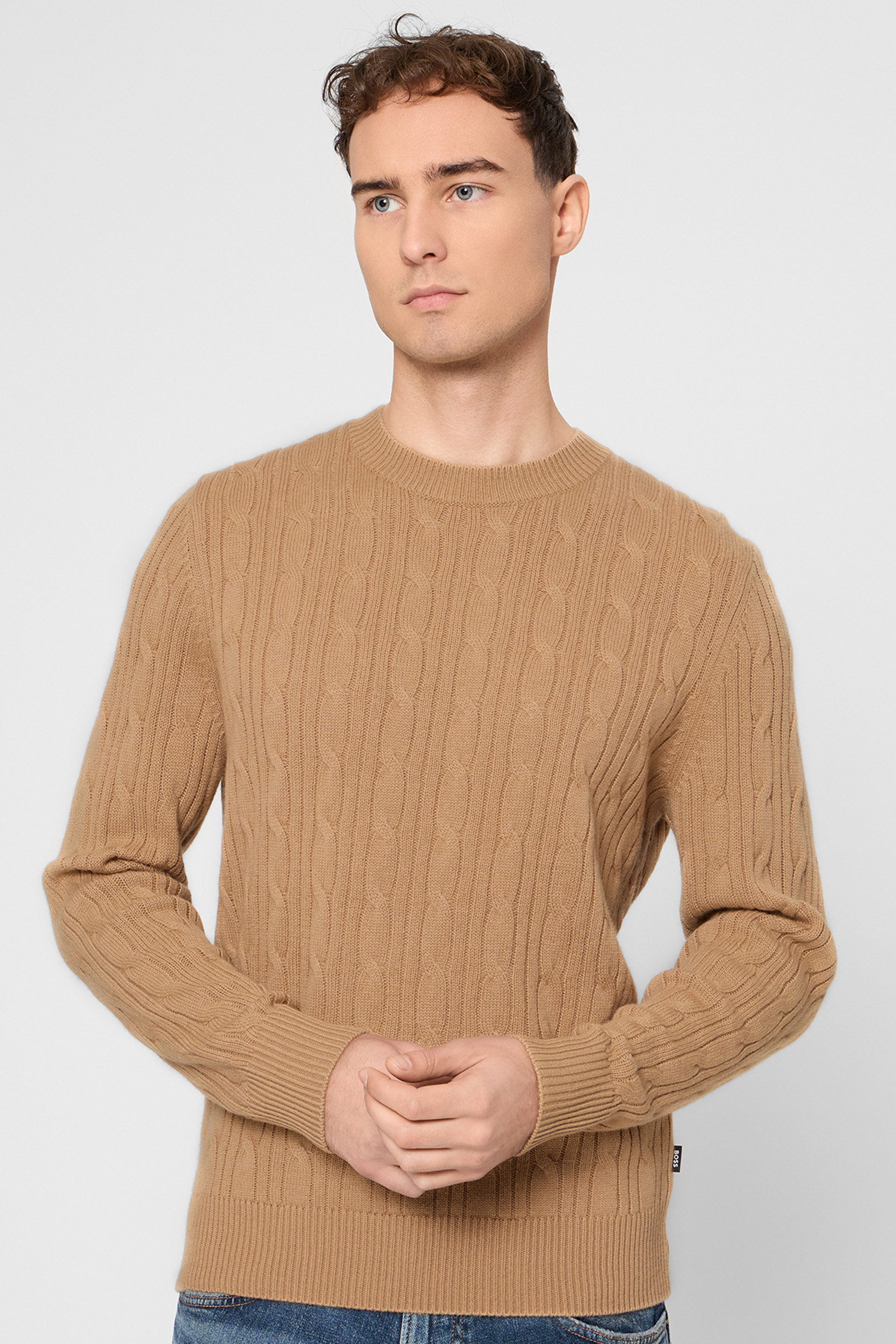 Чоловічий бежевий вовняний джемпер BOSS 50549975;260