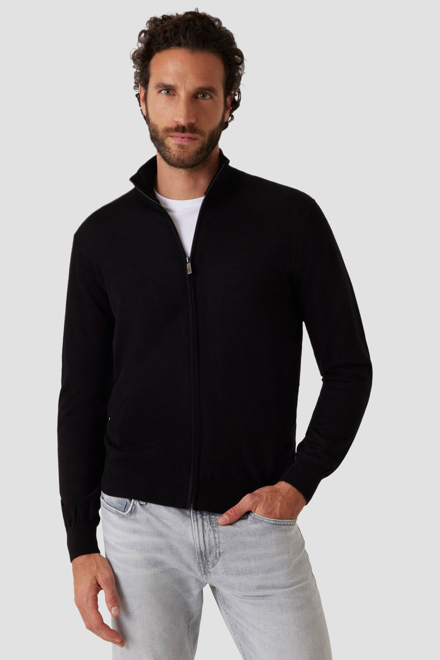 Чоловічий чорний вовняний кардиган Guess M5RR38.Z3LZ0;JBLK