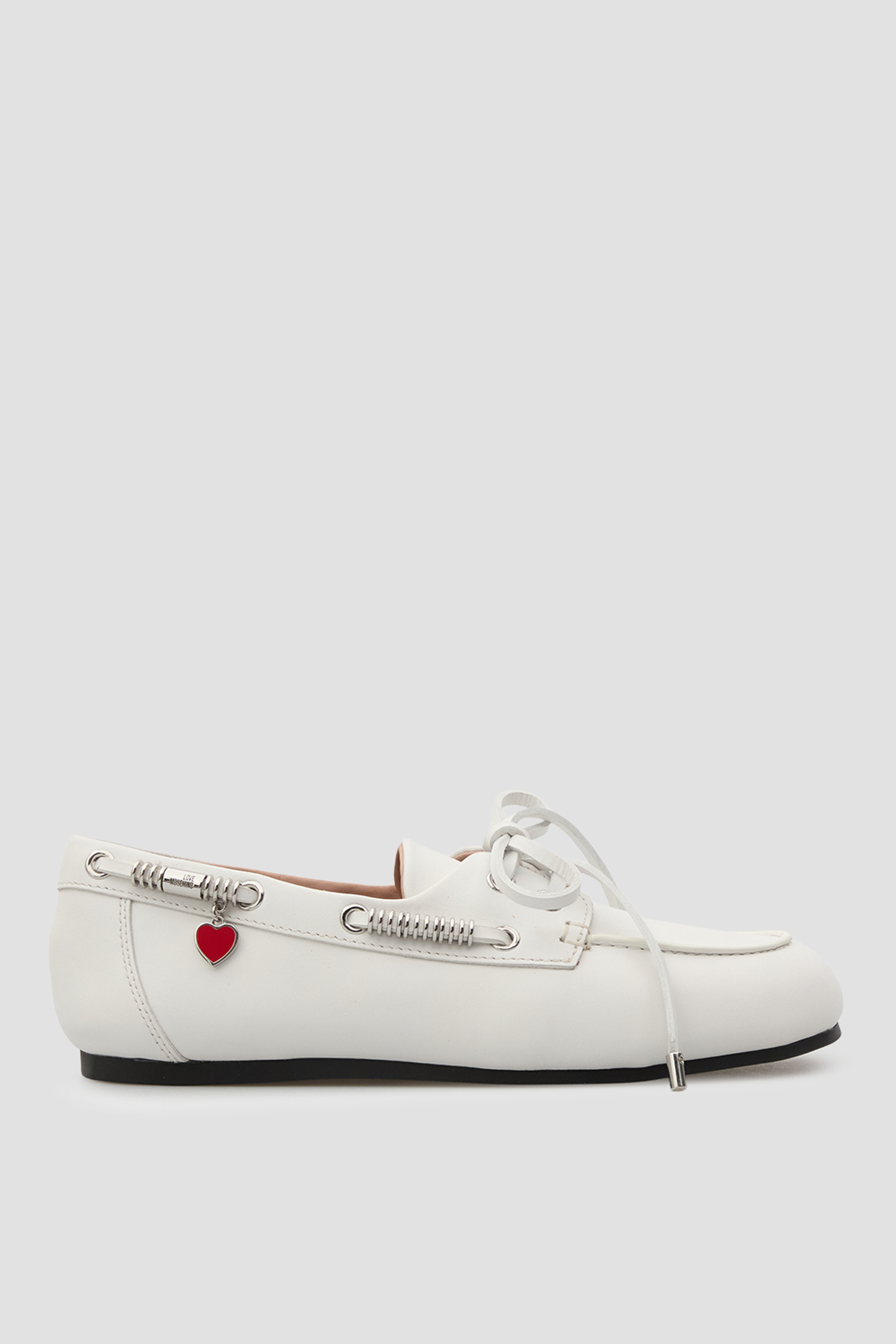 Женские белые кожаные топсайдеры Moschino JA10111G1O.IA0;100
