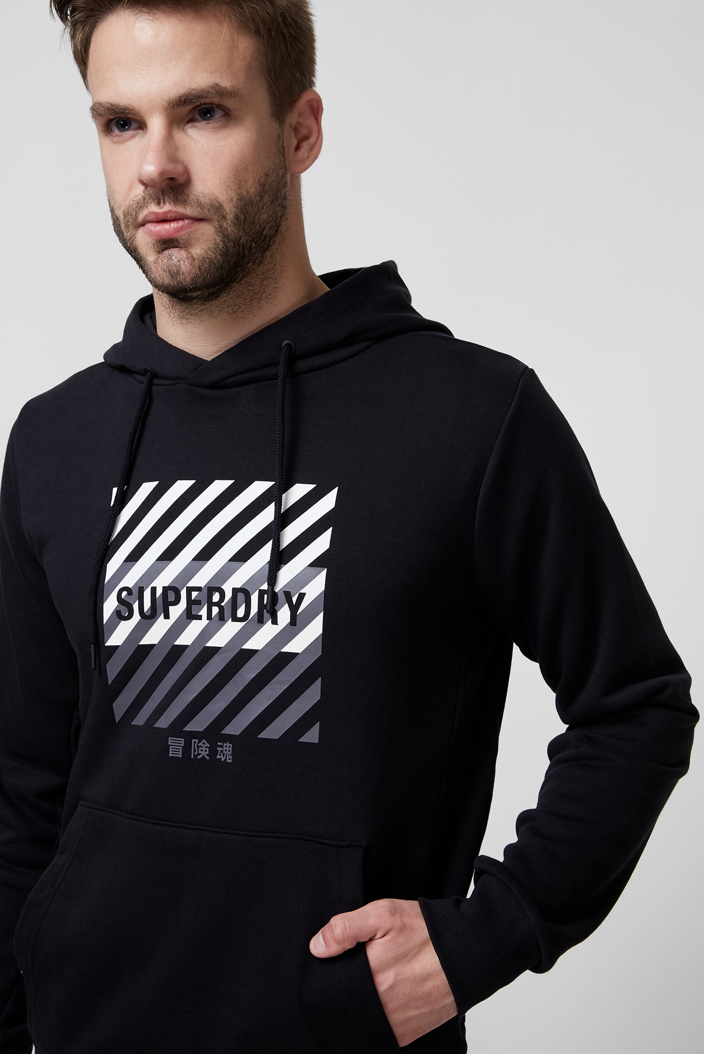 Мужское черное худи SuperDry MS310169A;02A — Ultrashop