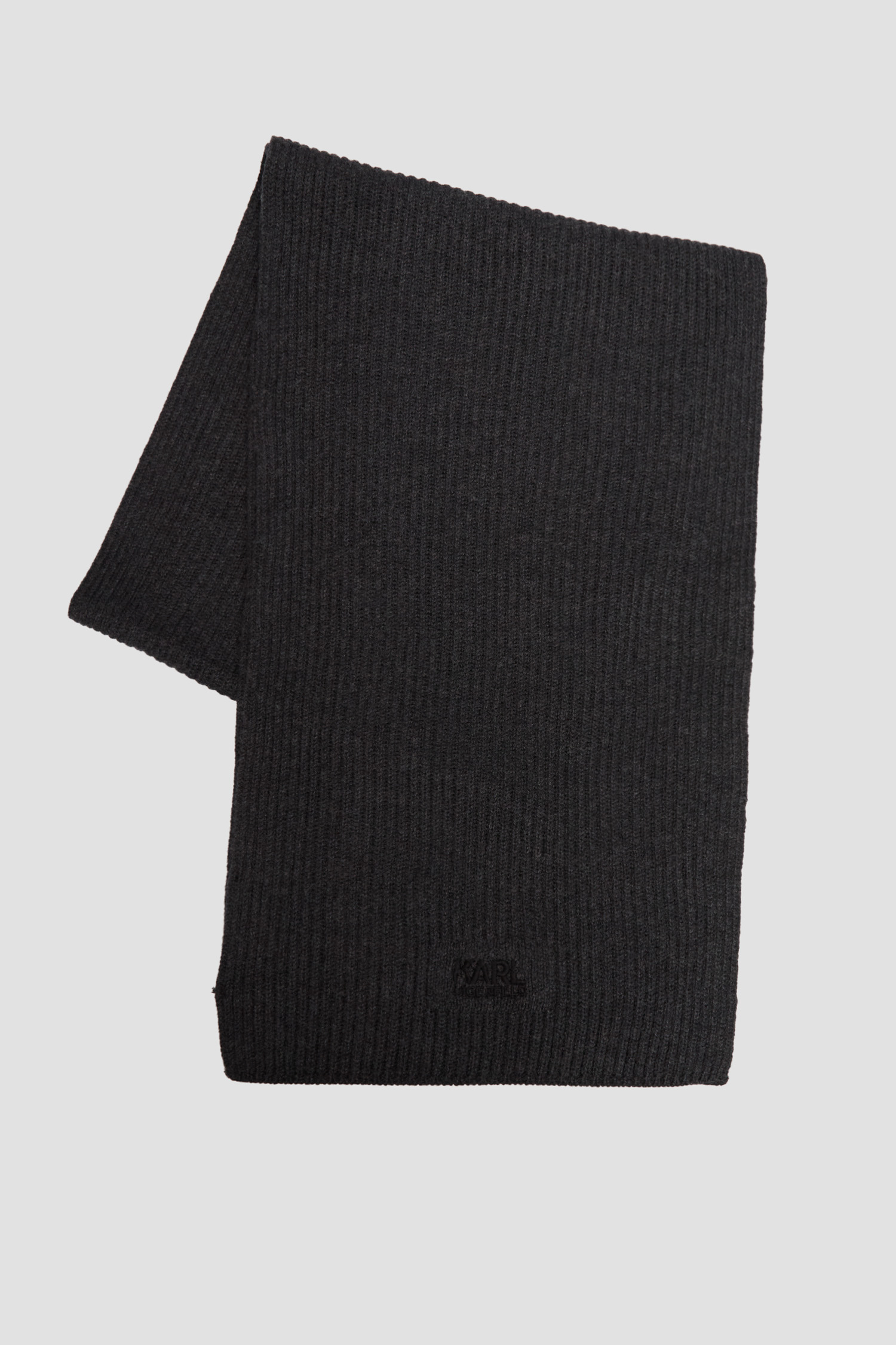 Мужской темно-серый шерстяной шарф Karl Lagerfeld 554305.805000;971