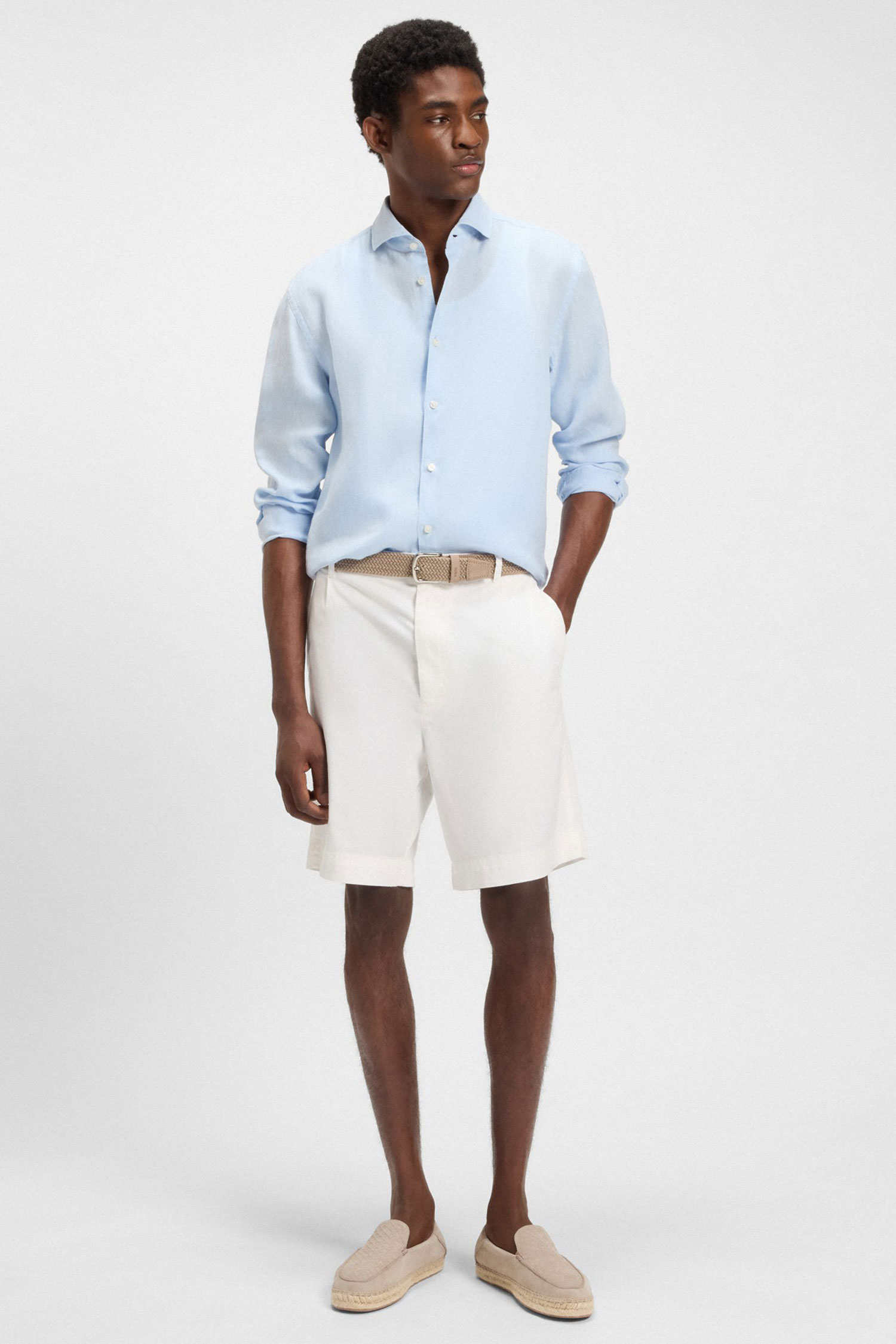 Мужские белые шорты BOSS 50546320;100