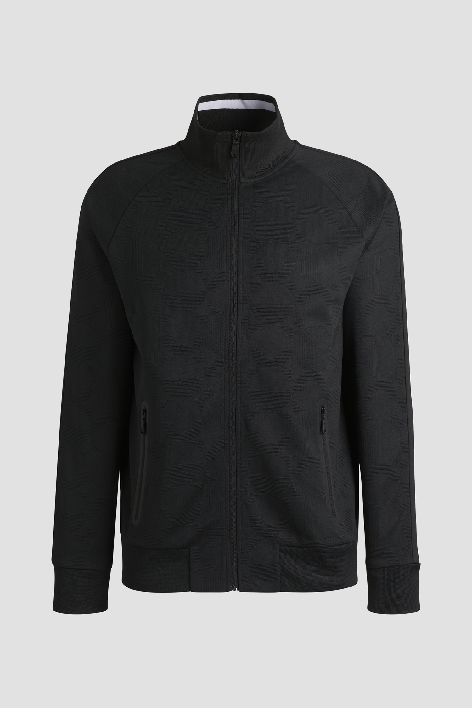 Мужская черная спортивная кофта с узором BOSS 50537370;001