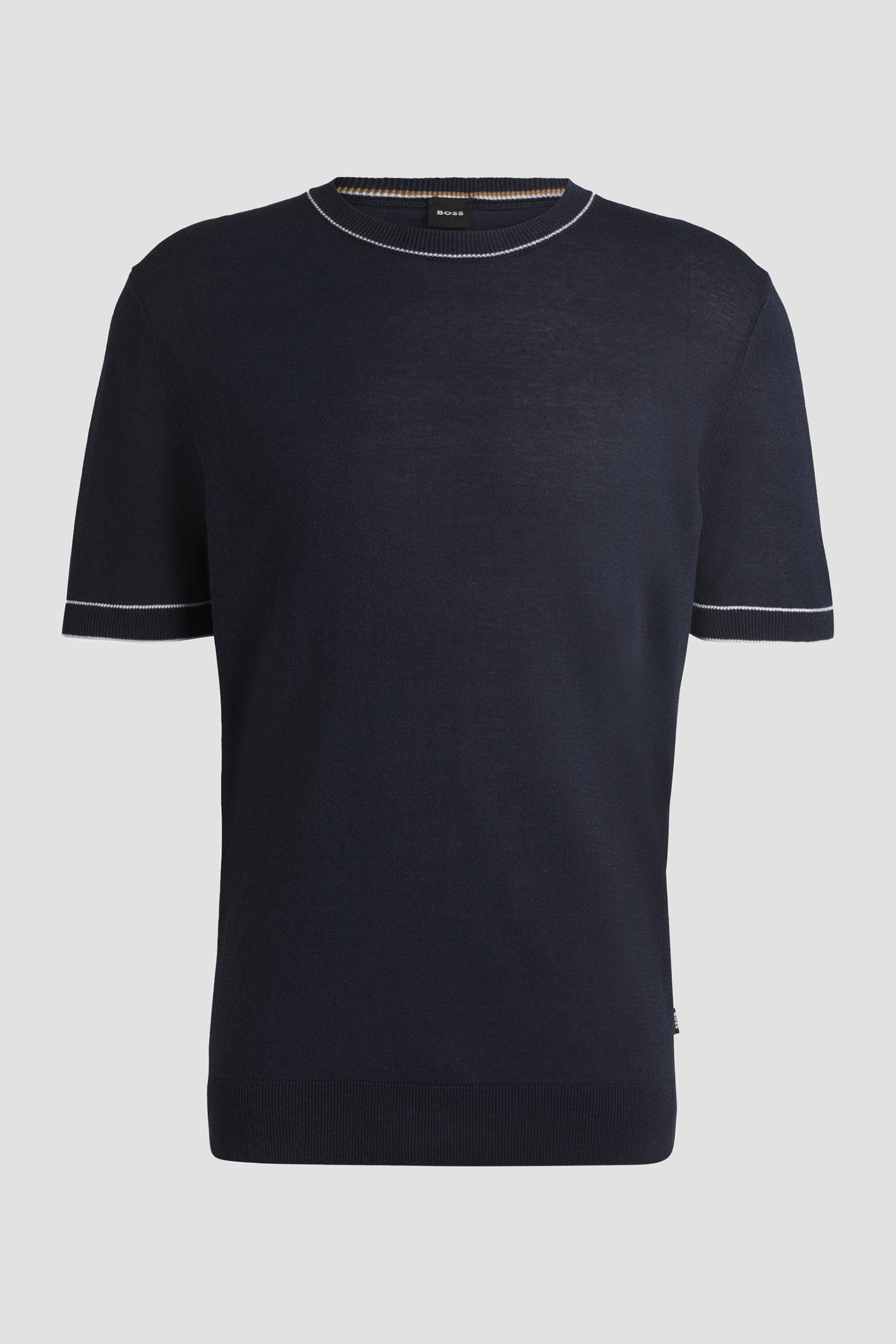 Чоловічий темно-синій лляний джемпер BOSS 50537639;404