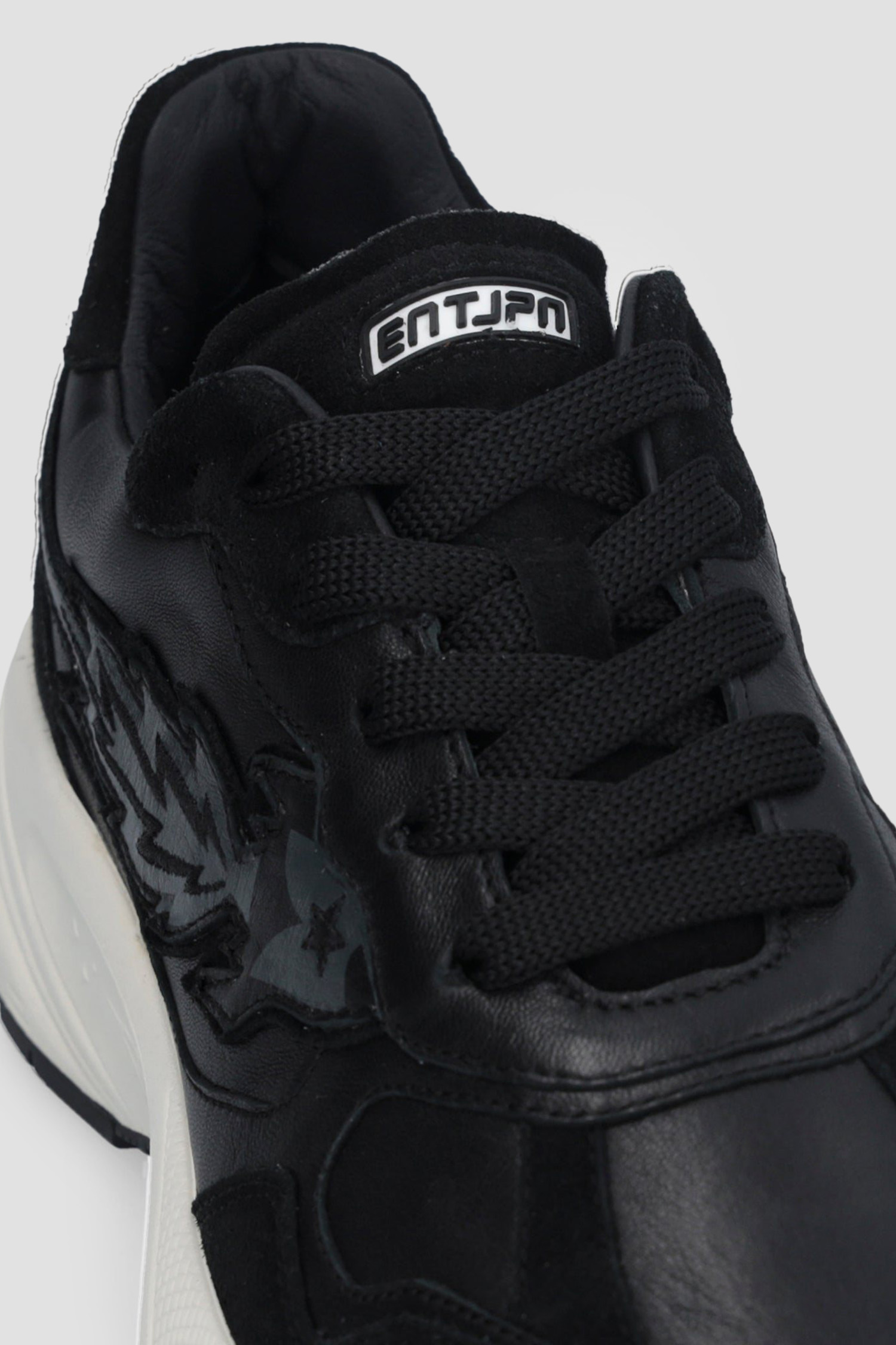 Мужские черные кожаные кроссовки ENTJPN BG4011PX119;22222