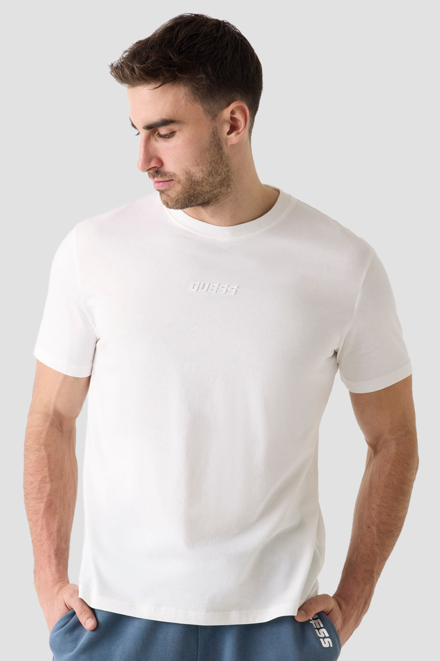 Чоловіча біла футболка Guess Z6GI06.K2847;G018